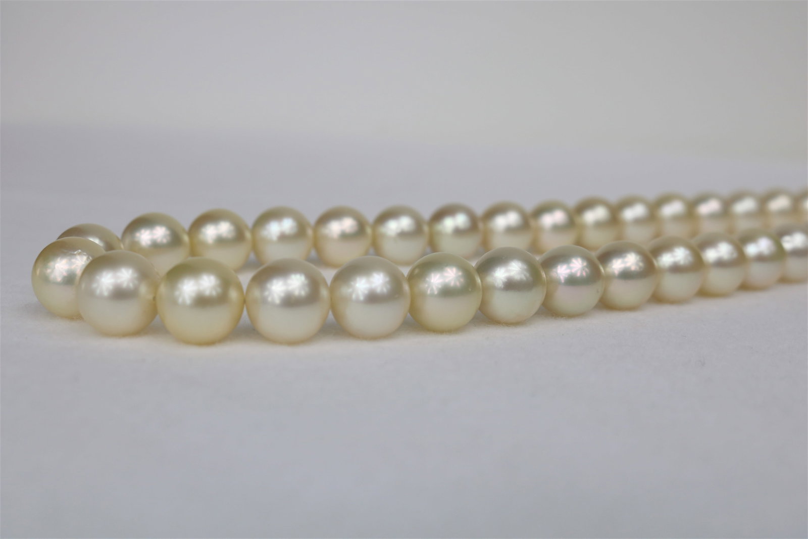 10-12mm Champagne South Sea Round Necklace with 14k Clasp - 2