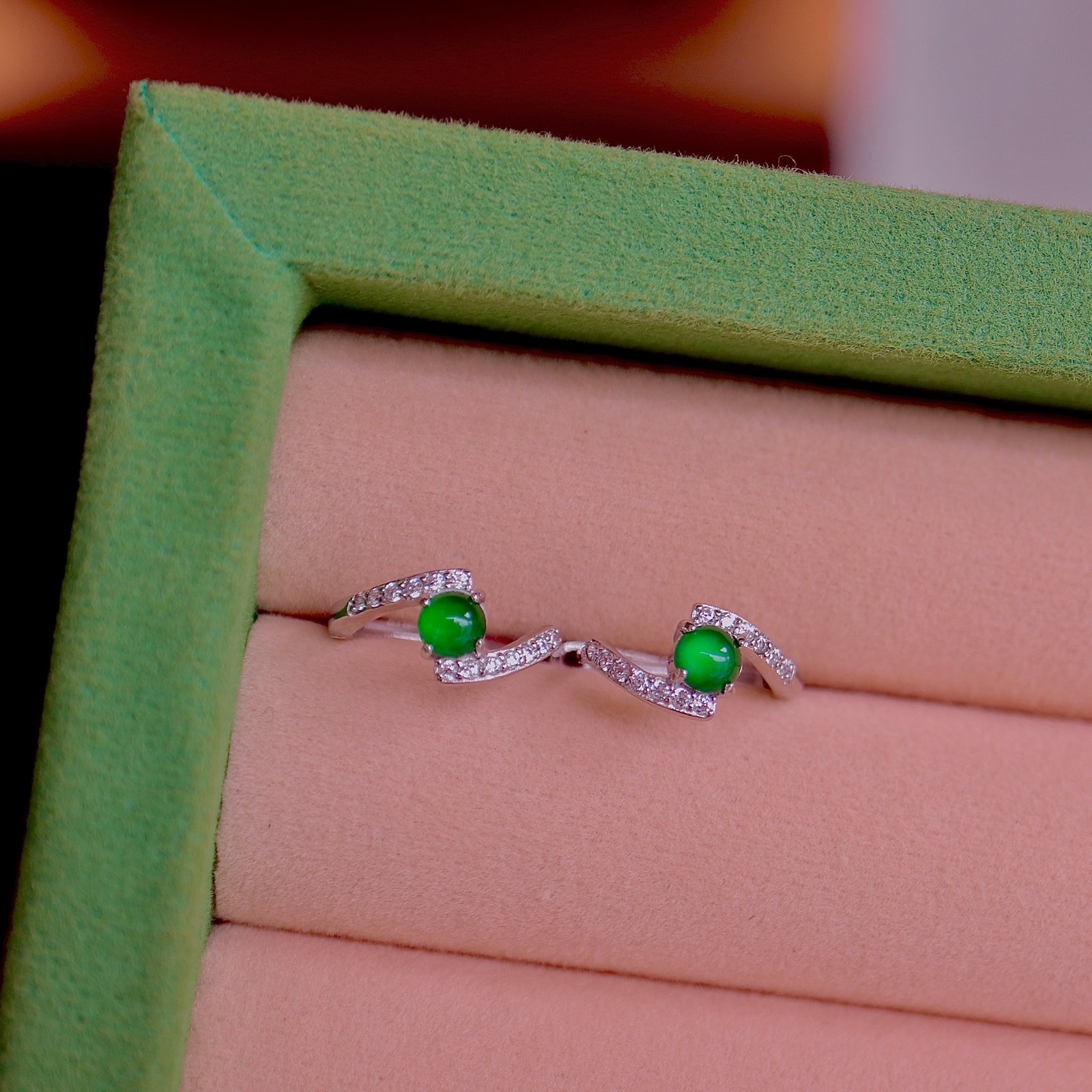 S925 Silver Natural Jade Ear Cuff - 5