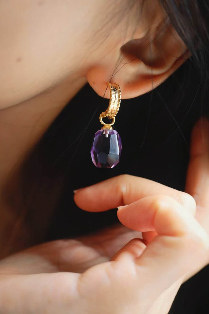 Sterling Silver Amethyst Earrings - 2