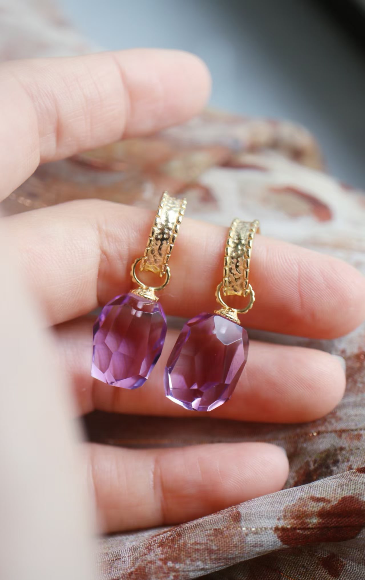 Sterling Silver Amethyst Earrings - 6