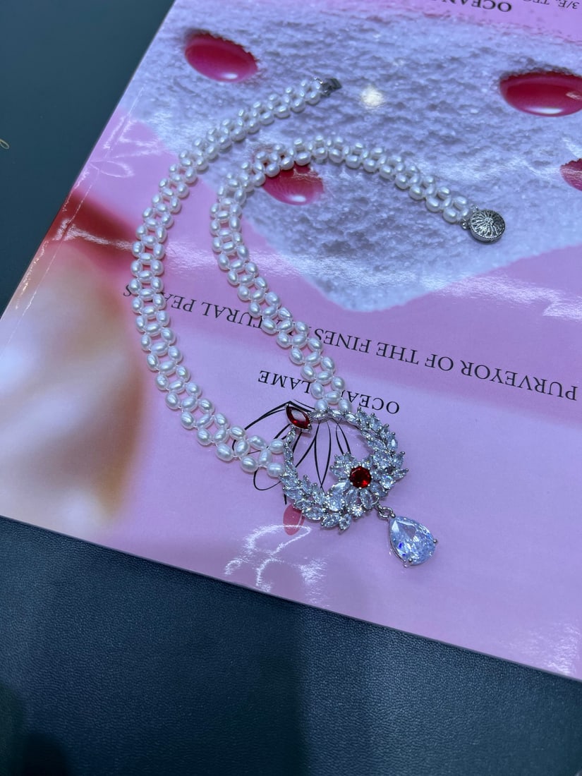 Natural White Pearl Necklace - 3
