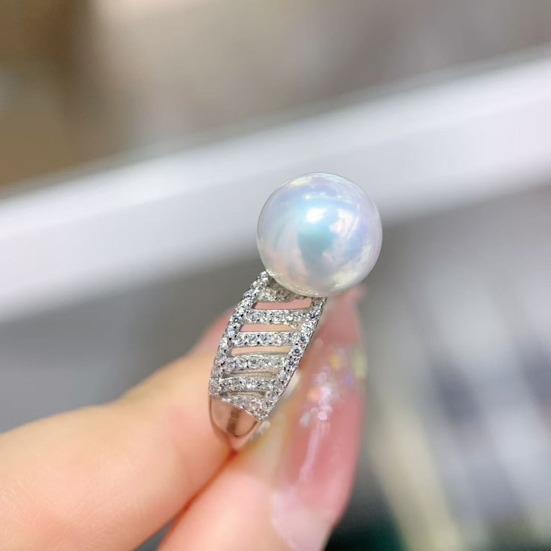 Sterling Silver Edison Pearl Ring - 4