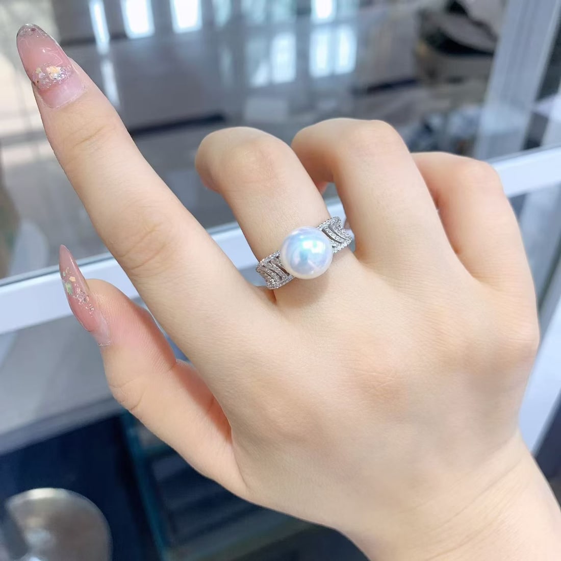 Sterling Silver Edison Pearl Ring - 5