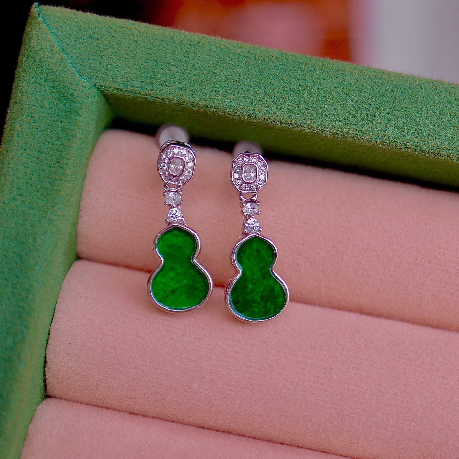 Natural Jadeite Earrings - 8