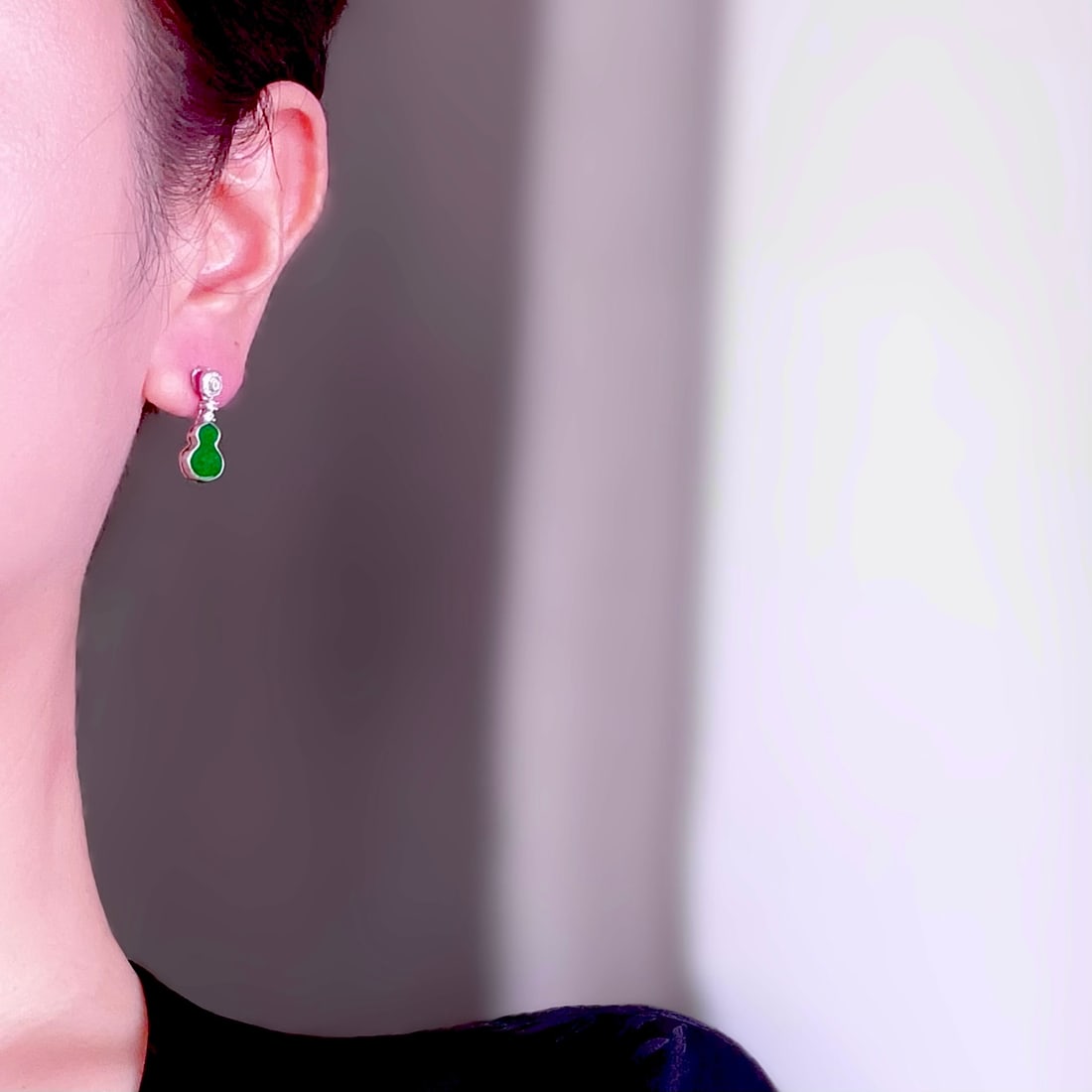 Natural Jadeite Earrings - 9