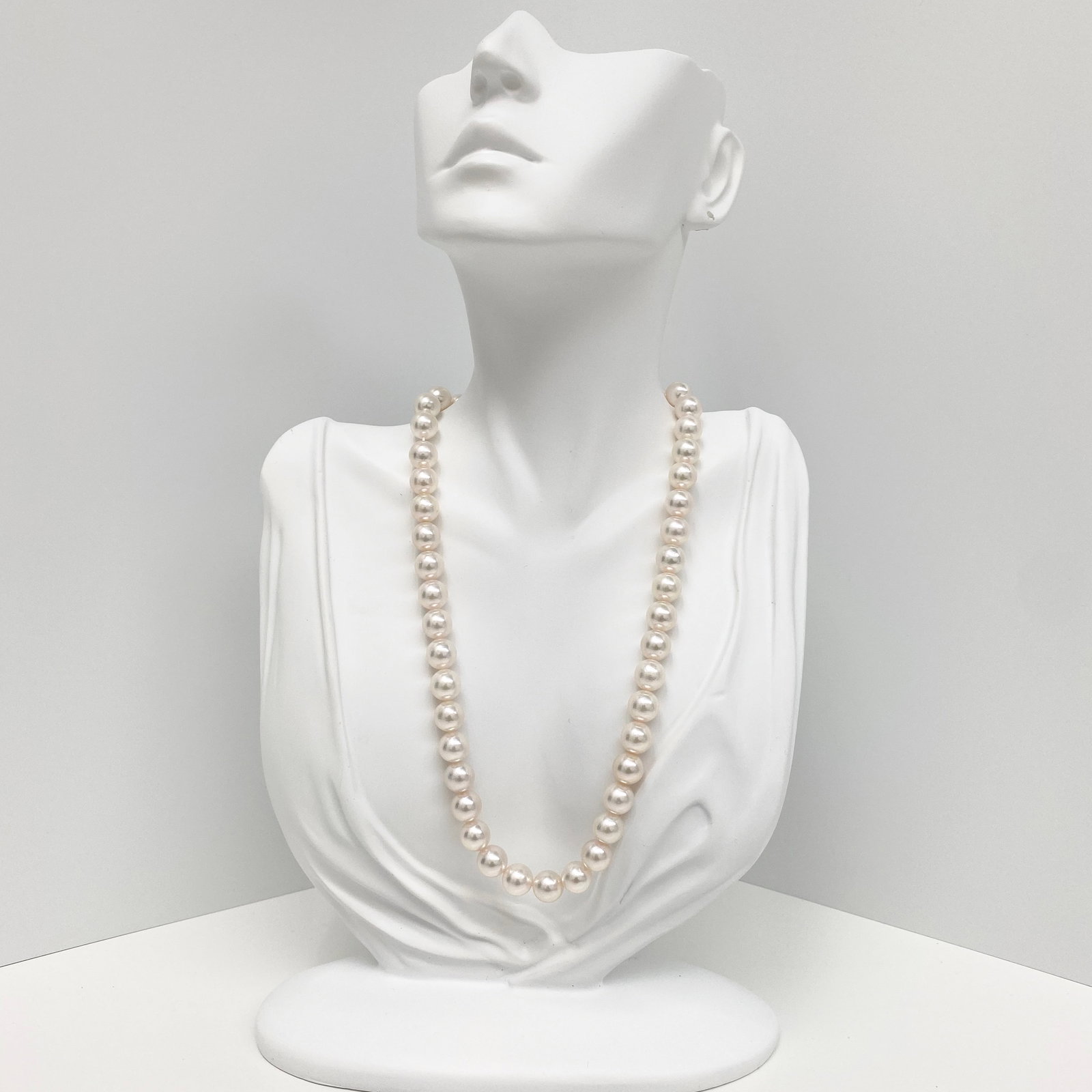 9-9.5mm Akoya Pink Overtones Round Pearl Necklace with 14k Clasp - 3
