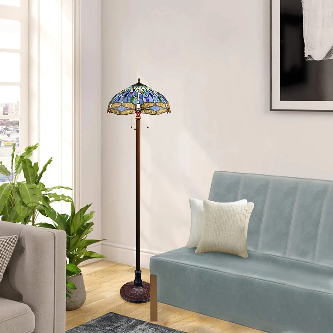 64.76" Stained Glass Floor Lamp - 6