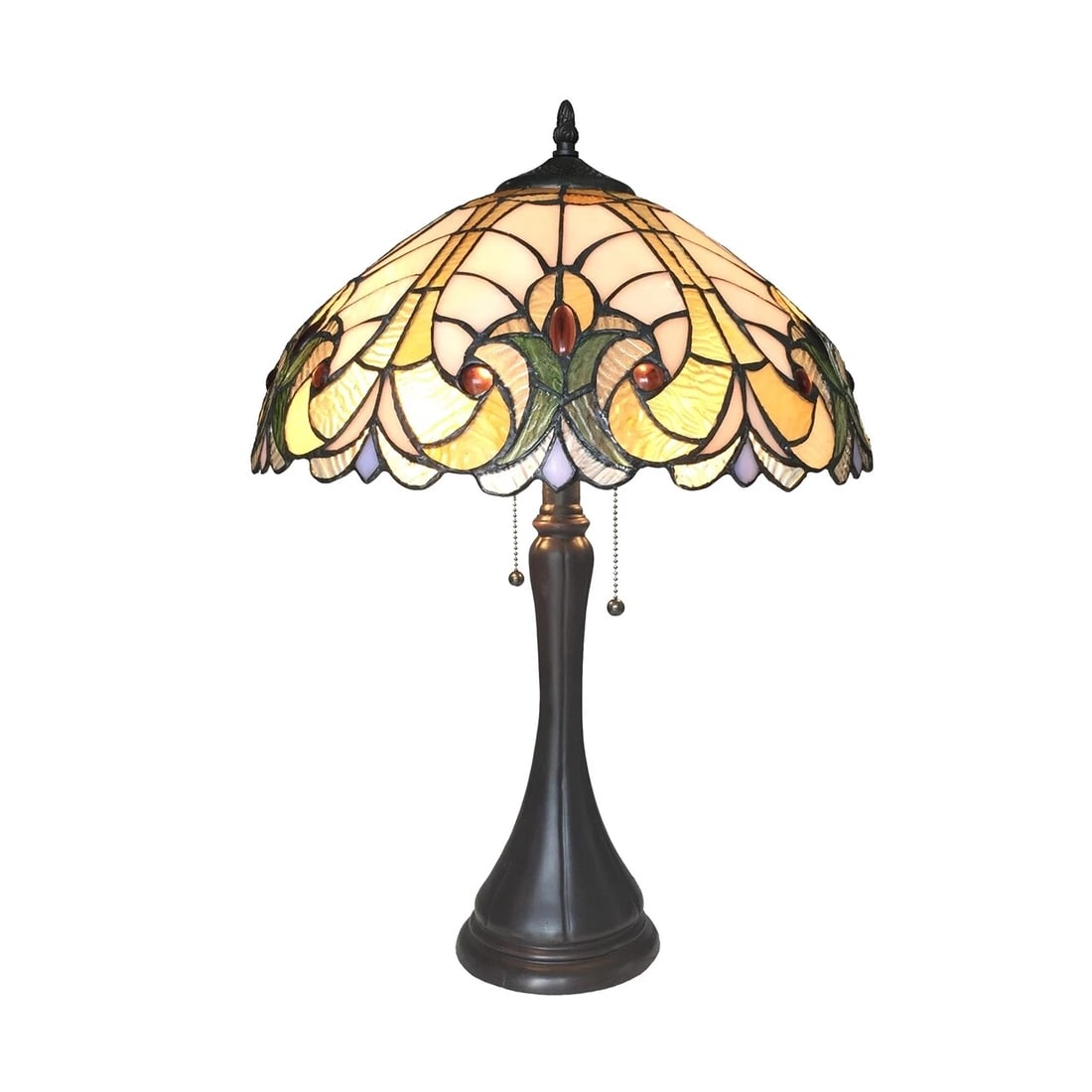 22" Victorian Style Stained Glass Table Lamp: 22" Victorian Style Stained Glass Table Lamp Reserve: $180 Shipping: Domestic: Flat-rate of $50 to anywhere within the contiguous U.S. International: Foreign shipping rates are determined by