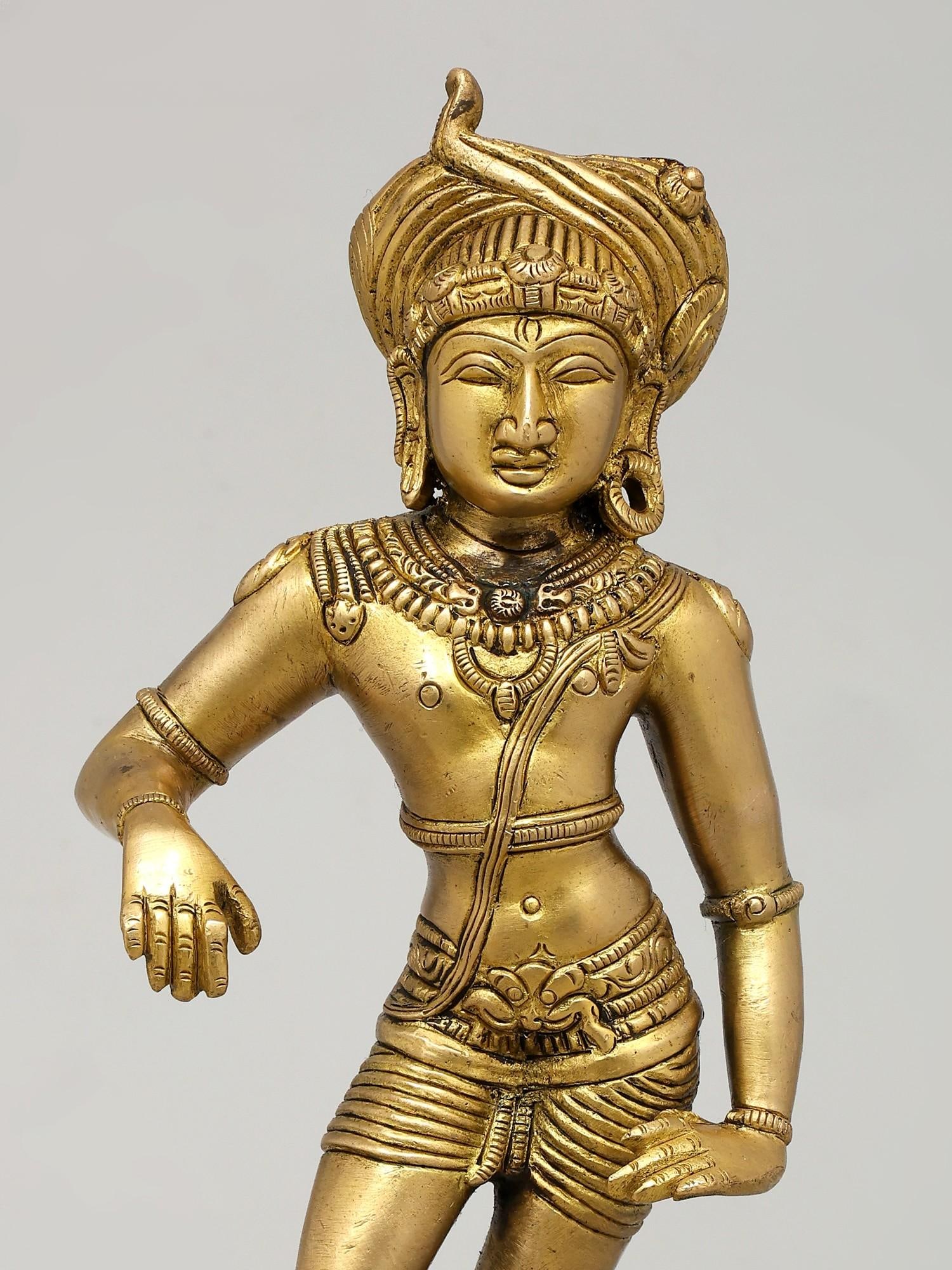 11" Katyavalambitamurti Shiva In Brass | Handmade | Made In India - 2