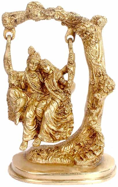 Radha Krishna Brass Statue - The Swing of Love (1 of 1)