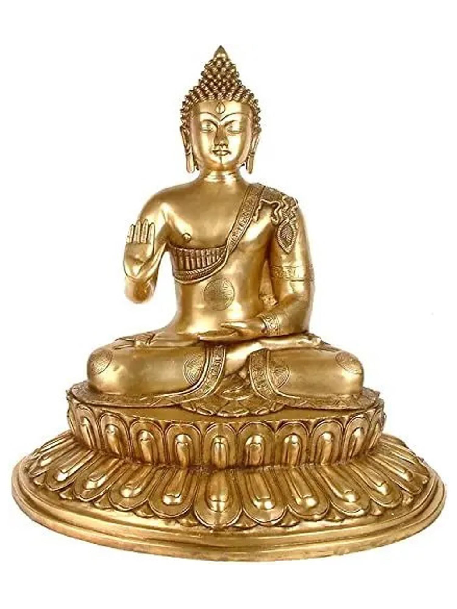22" Large Size The Buddha Blesses In Brass | Handmade | Made In India (1 of 2)