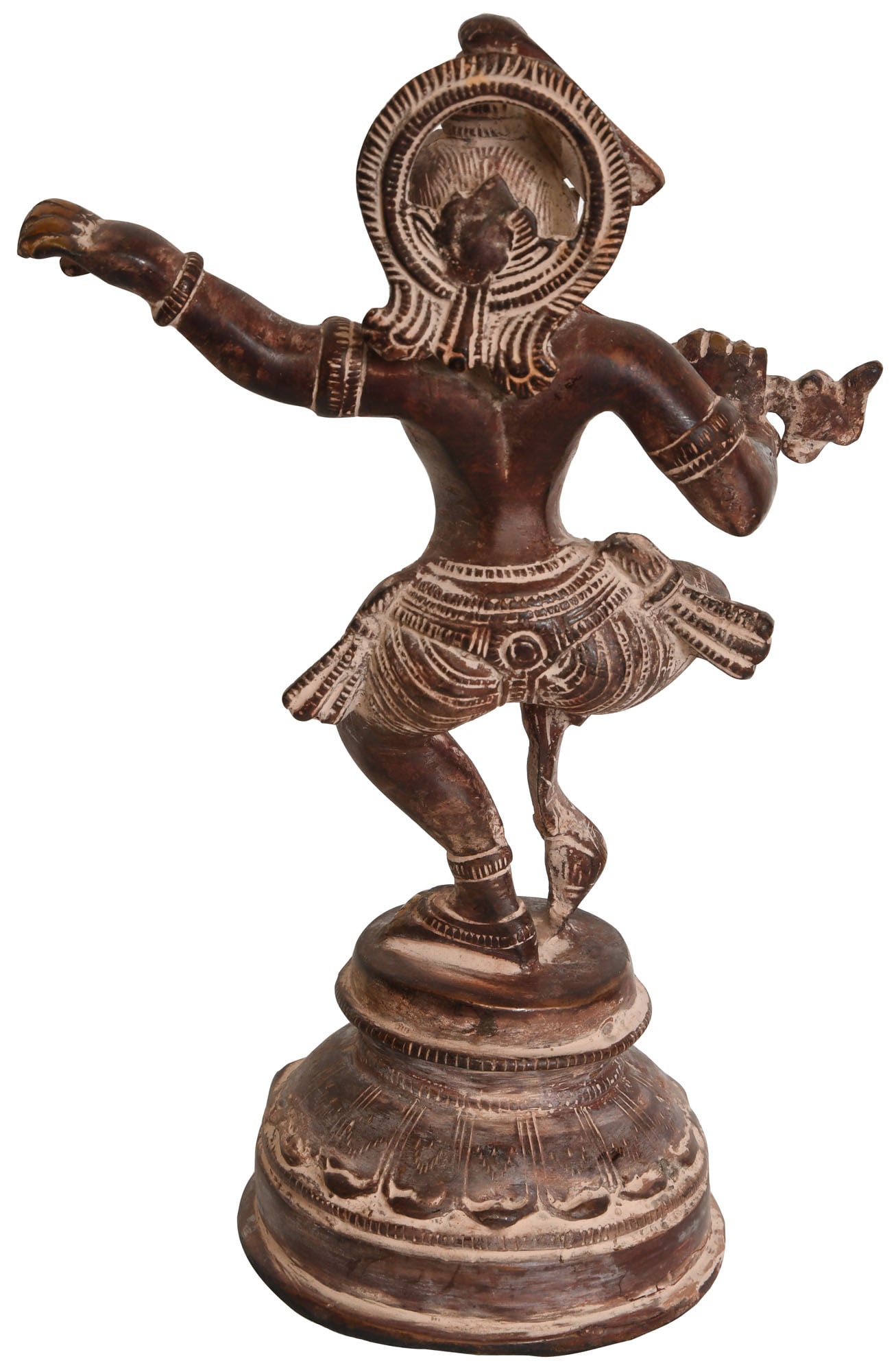 8" Dancing and Fluting Krishna In Brass | Handmade | Made In India - 2