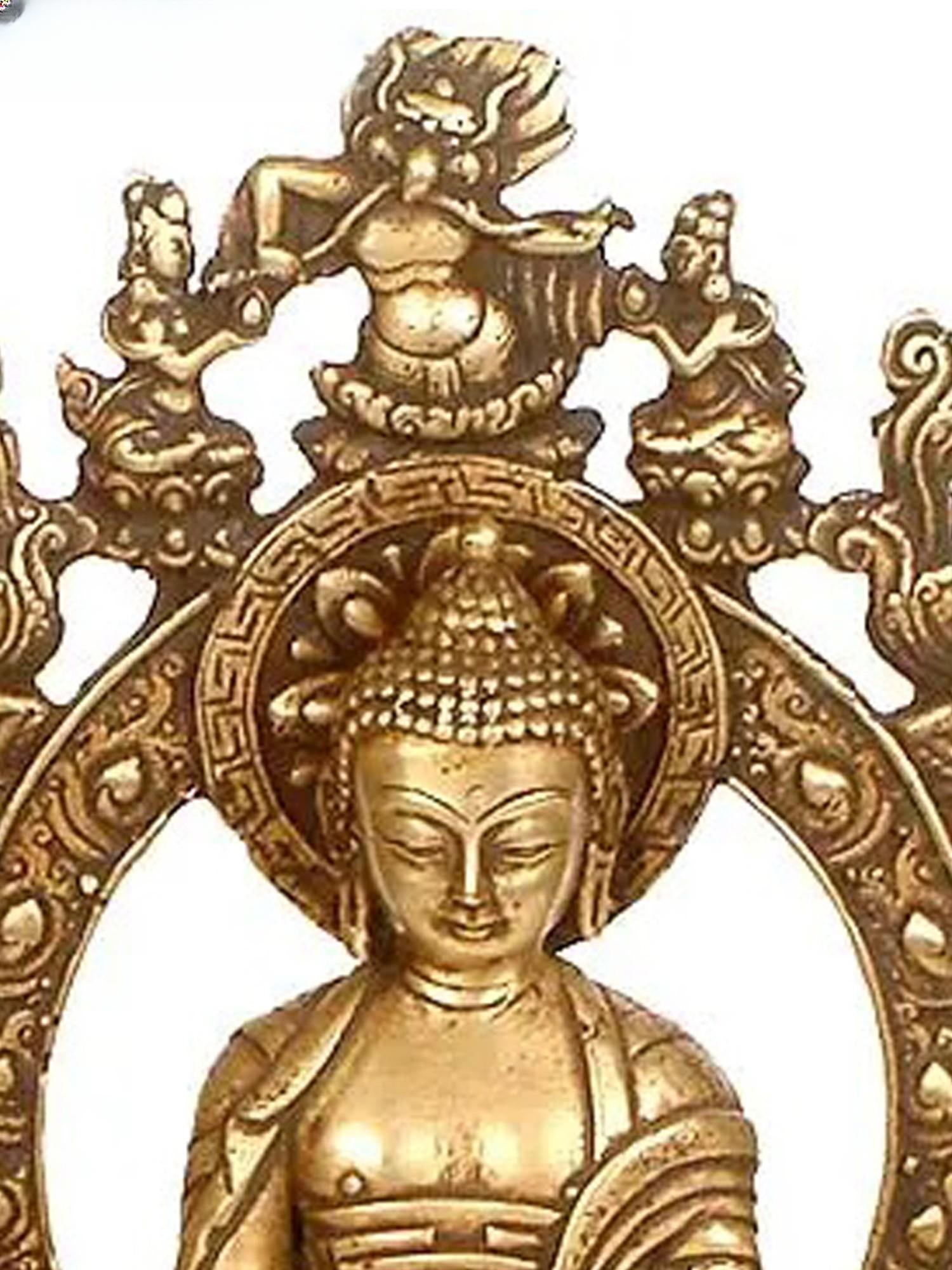 10" The Six Perfections of Buddha in Brass | Handmade | Made in India - 2