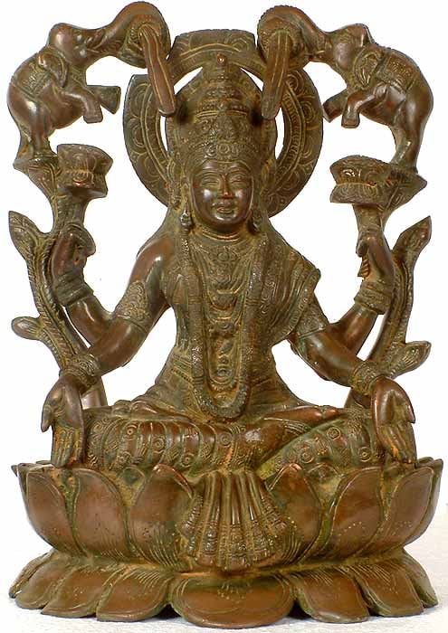 10" Gaja-Lakshmi In Brass | Handmade | Made In India: Description: See It In Your Home itemcode: EL97 Reserve: $284 Shipping: Domestic: Shipping rates are determined by destination International: Foreign shipping rates are determined by destination. Inte