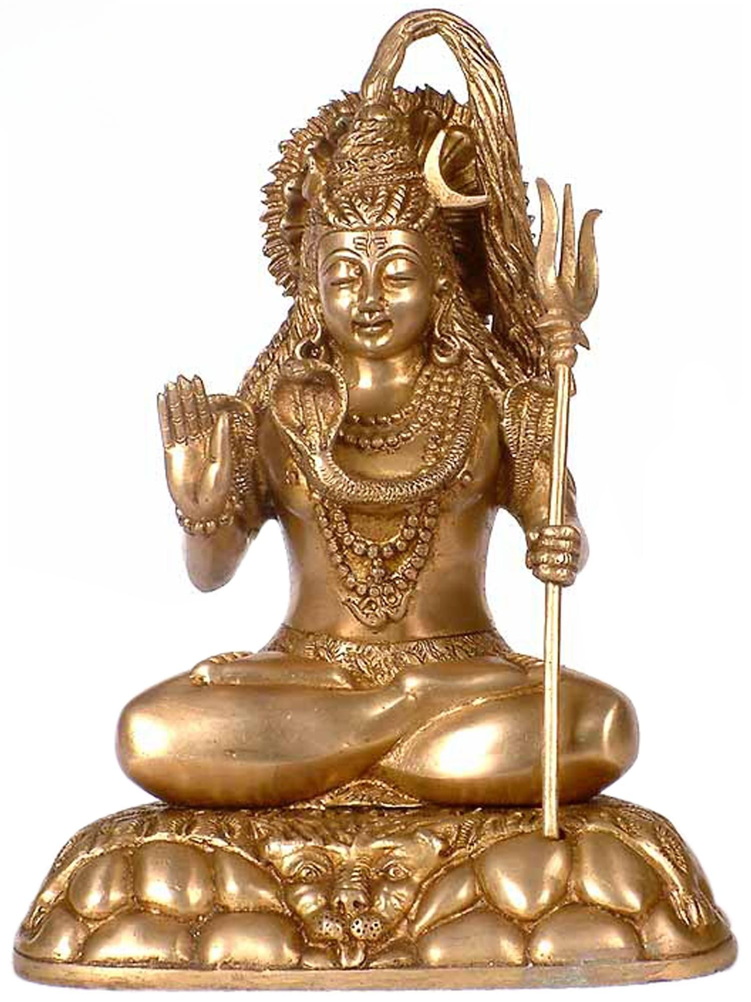 10" Lord Shiva In Brass | Handmade | Made In India: Description: 10" Lord Shiva In Brass | Handmade | Made In India itemcode: EM27 Reserve: $264 Shipping: Domestic: Shipping rates are determined by destination International: Foreign shipping rates are