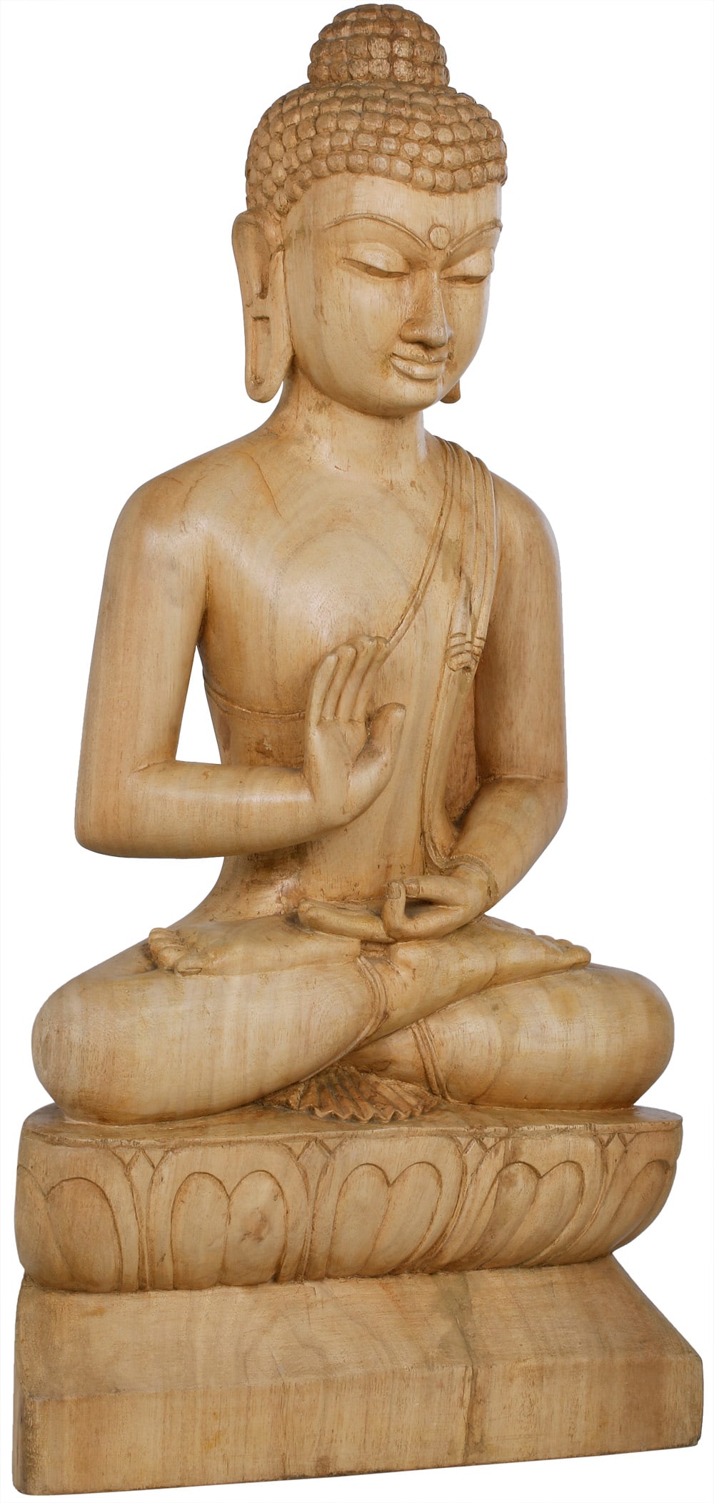 The Placid Gautama Buddha Idol | Gambhar Wood Sculpture from Bodh Gaya - 2
