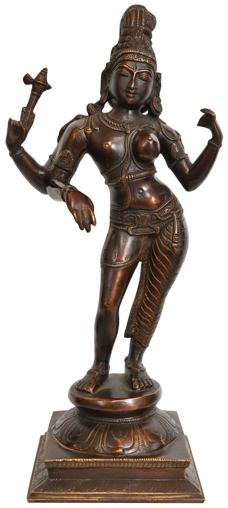 15" Standing Ardhanarishvara Brass Idol | Shiva-Shakti Statue (1 of 2)