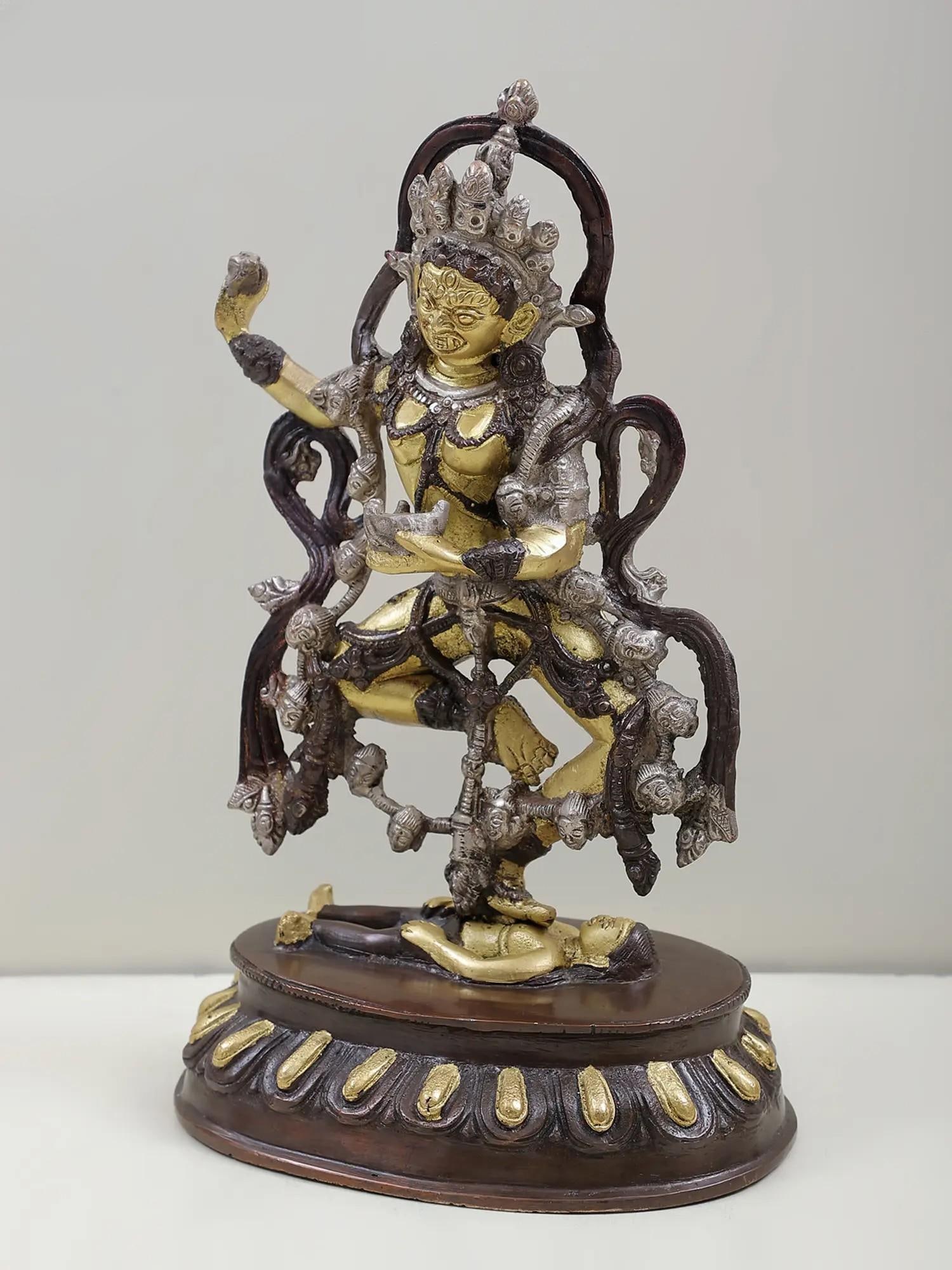 13" Tibetan Buddhist Deity- Dakini In Brass | Handmade | Made In India - 2