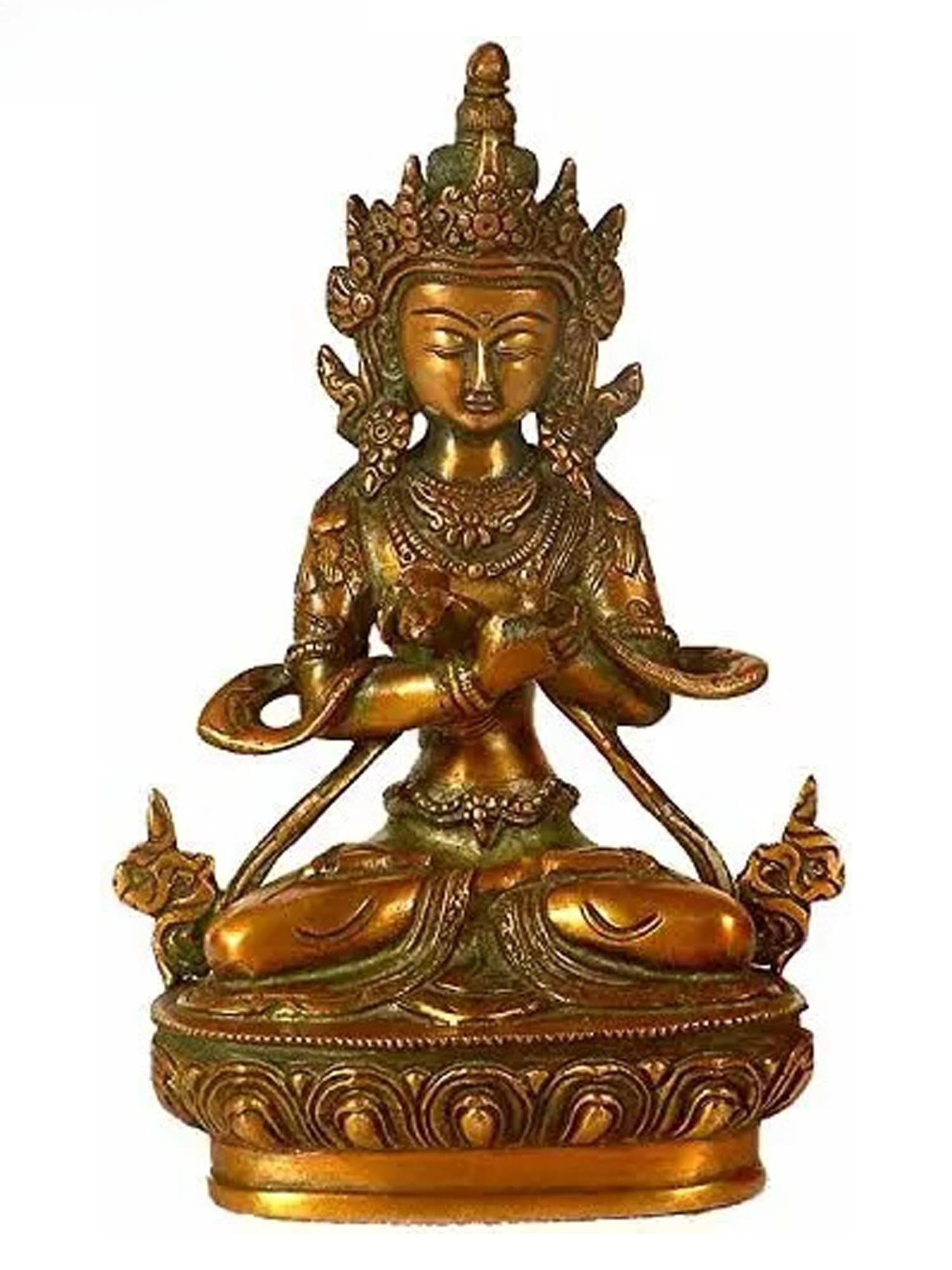 8" Vajradhara (Tibetan Buddhist Deity) In Brass | Handmade | Made In India: Description: 8" Vajradhara (Tibetan Buddhist Deity) In Brass | Handmade | Made In India itemcode: ER42 Reserve: $207 Shipping: Domestic: Shipping rates are determined by destination International: