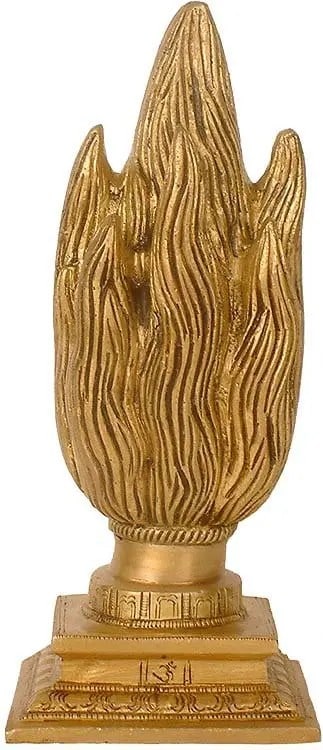 7" Agni - The Sacred Fire in Brass | Handmade | Made in India: Description: See It In Your Home "In Agni's flames, transformation dances to the rhythm of divine alchemy." This brass sculpture embodies Agni, the Vedic god of fire and transformation. Flames dance