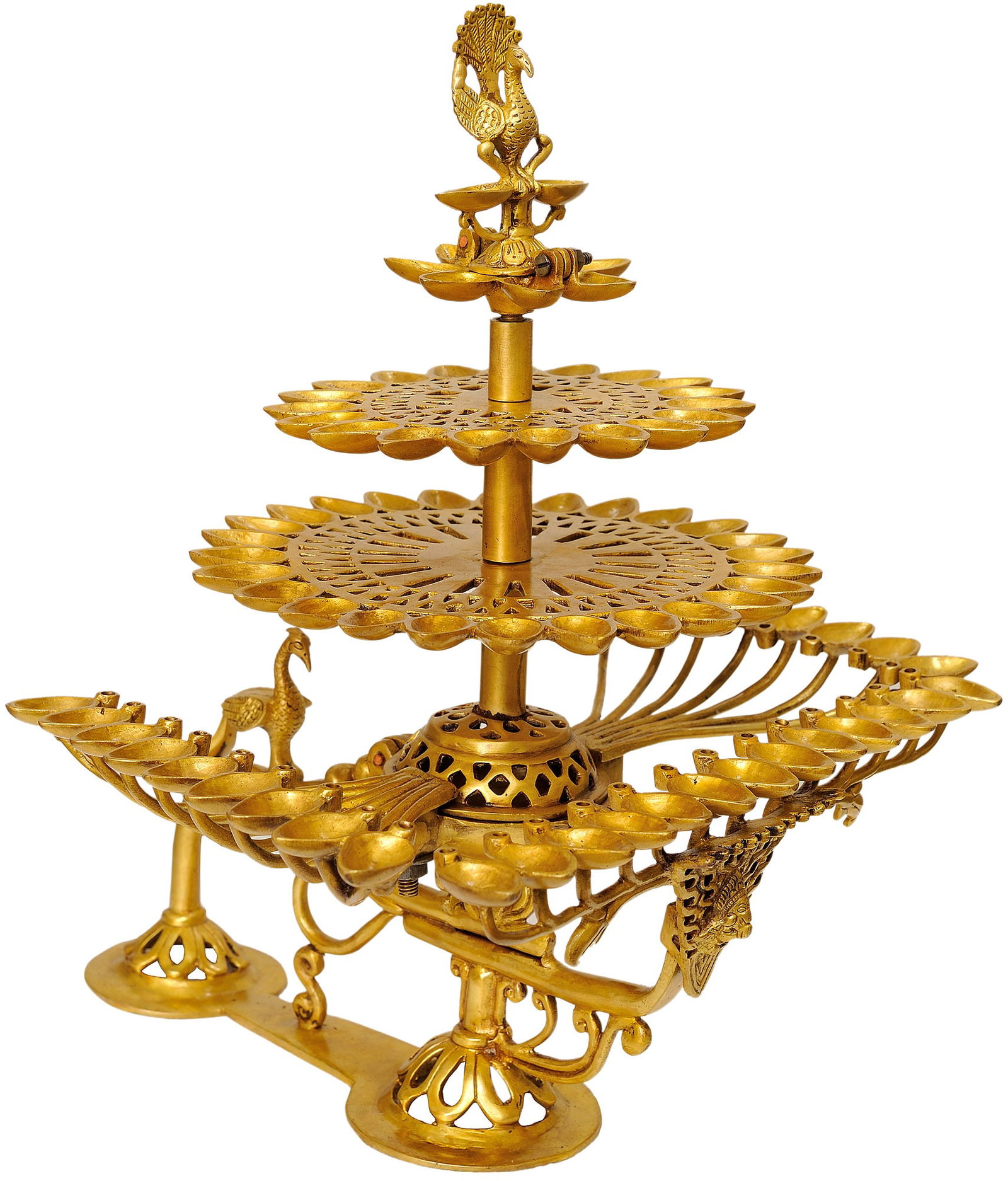 16" Hand Held Diyas in Brass | Handmade | Made in India - 2