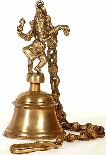 9" Ganesha Hanging Temple Bell in Brass | Handmade | Made in India (1 of 1)