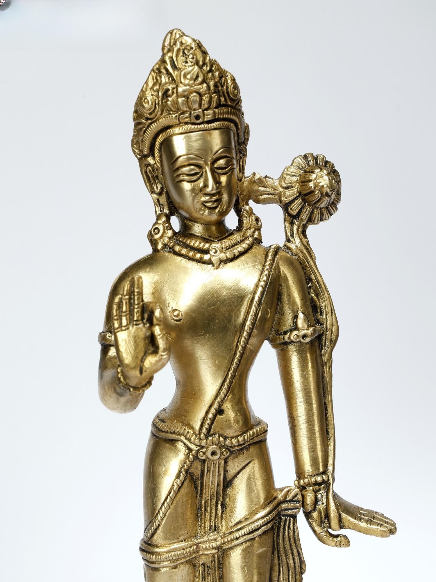 Tibetan Buddhist Deity - Padmapani (Avalokiteshvara) | Brass Statue - 2