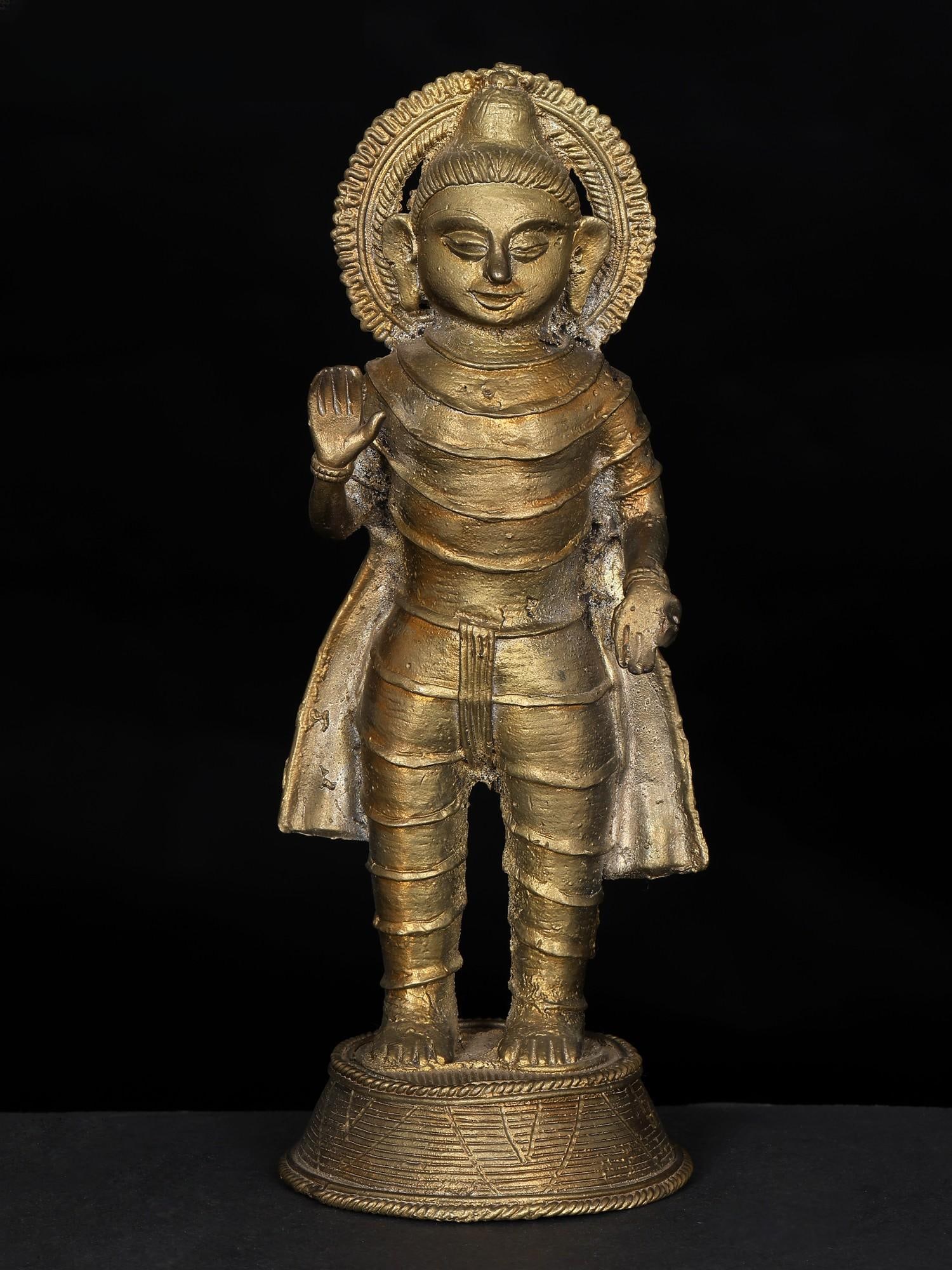 8" Tribal Buddha In Brass | Handmade | Made In India: Description: 8" Tribal Buddha In Brass | Handmade | Made In India itemcode: EV08 Reserve: $140 Shipping: Domestic: Shipping rates are determined by destination International: Foreign shipping rates