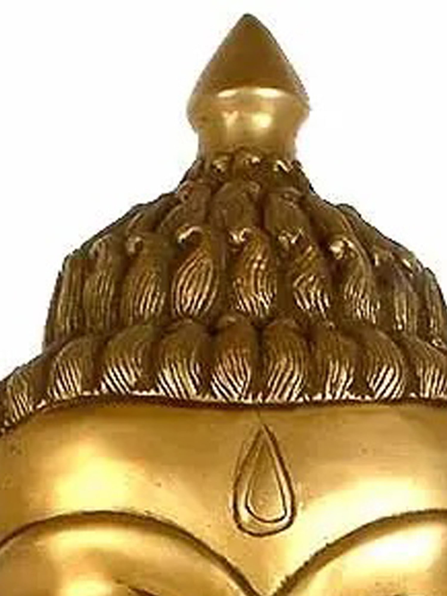 12" Lord Buddha Head In Brass | Handmade | Made In India - 2