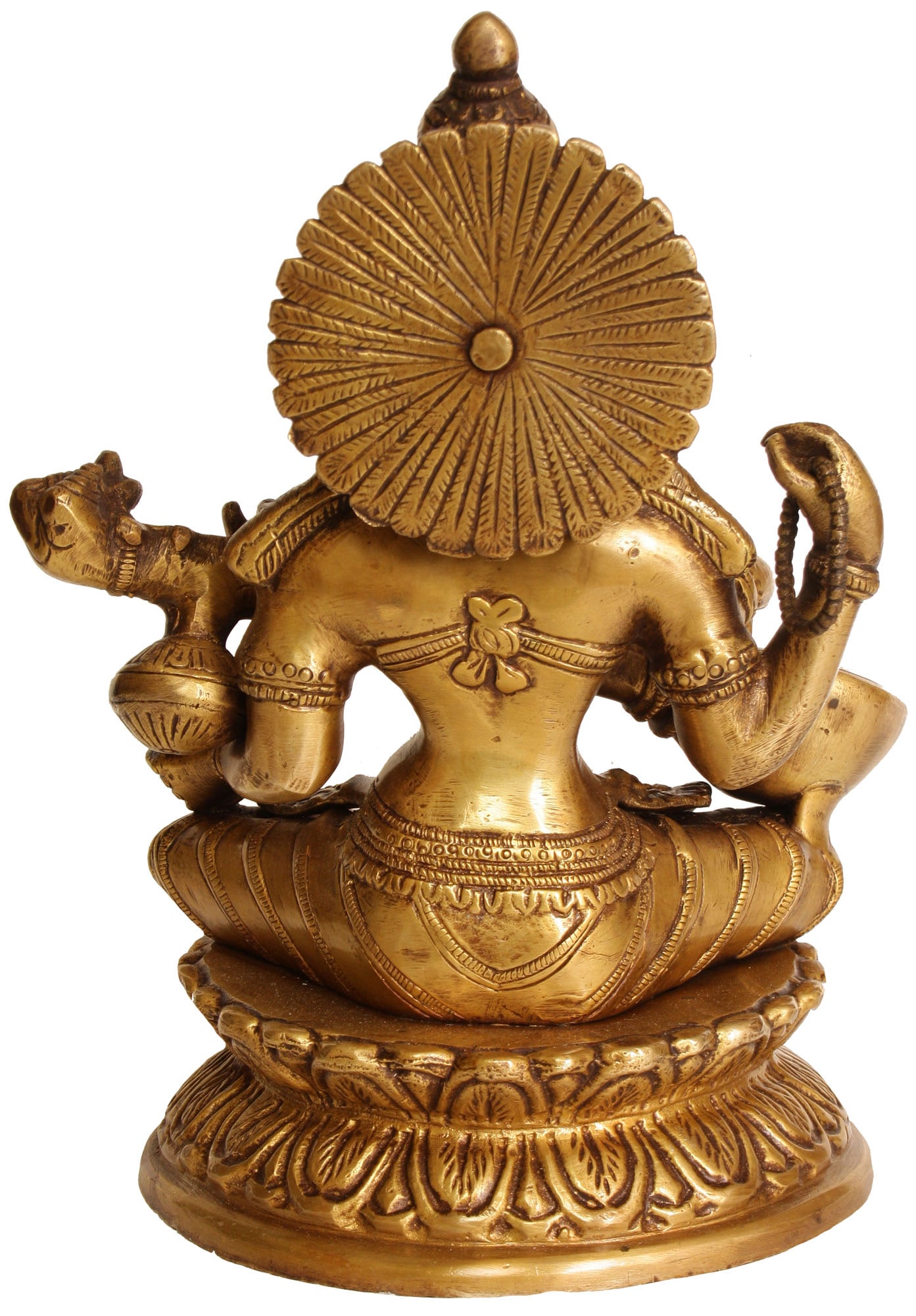 9" Goddess Saraswati Brass Statue | Handmade | Made In India - 2