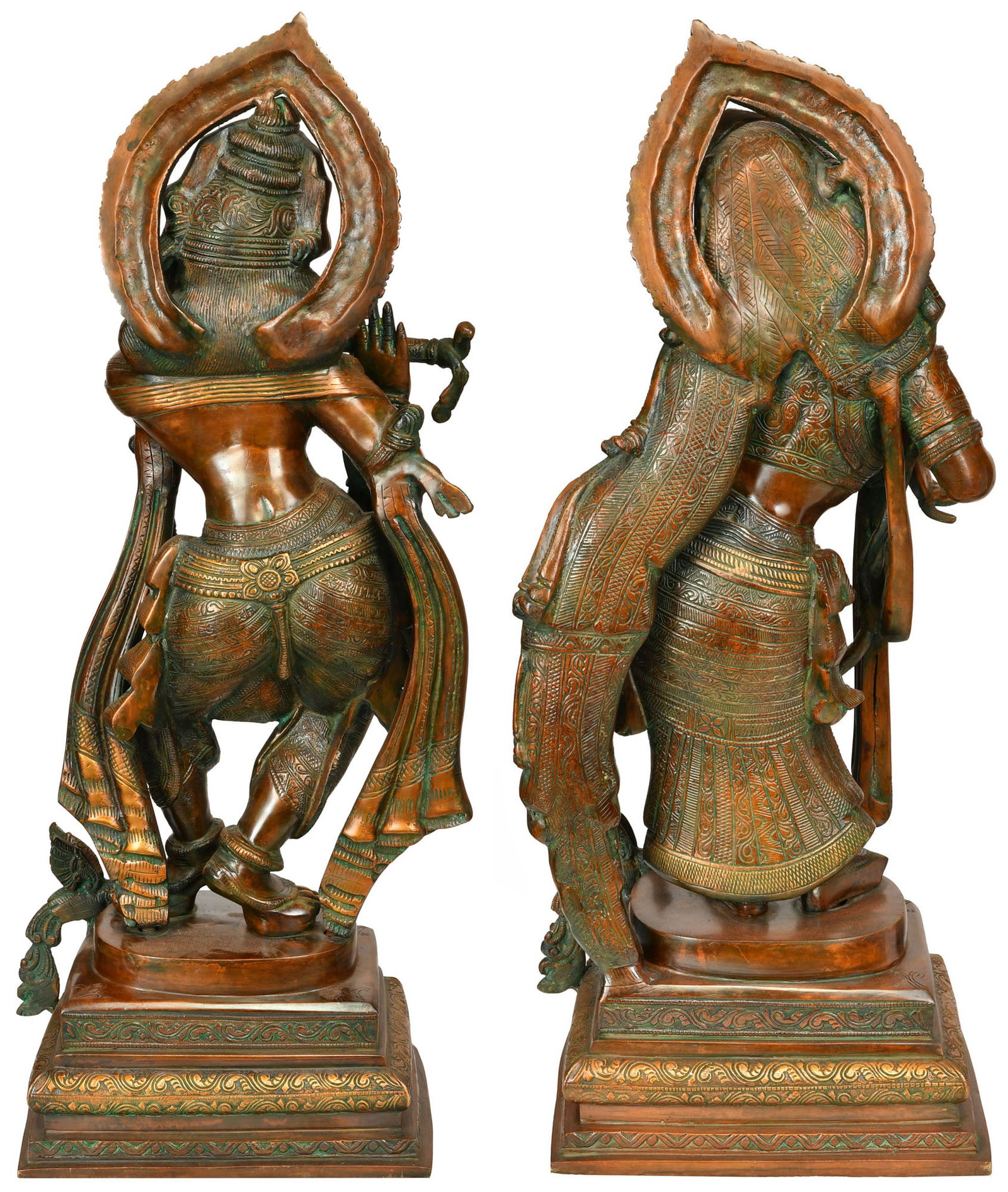24" Radha Krishna In Brass | Handmade | Made In India - 2
