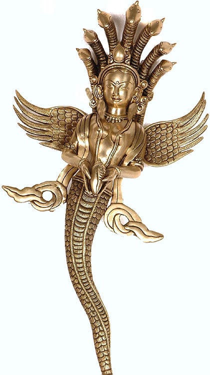 18" Wall Hanging Naga Kanya Statue in Brass | Handmade | Made in India (1 of 1)