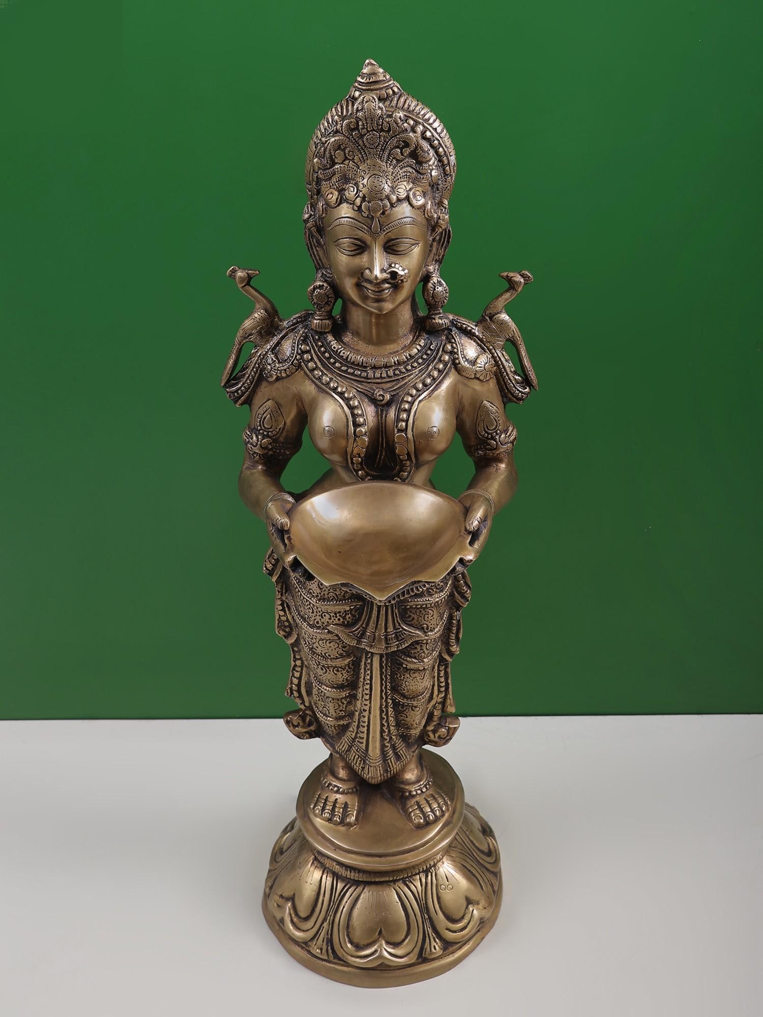 30" Deeplakshmi In Brass | Handcrafted In India - 2