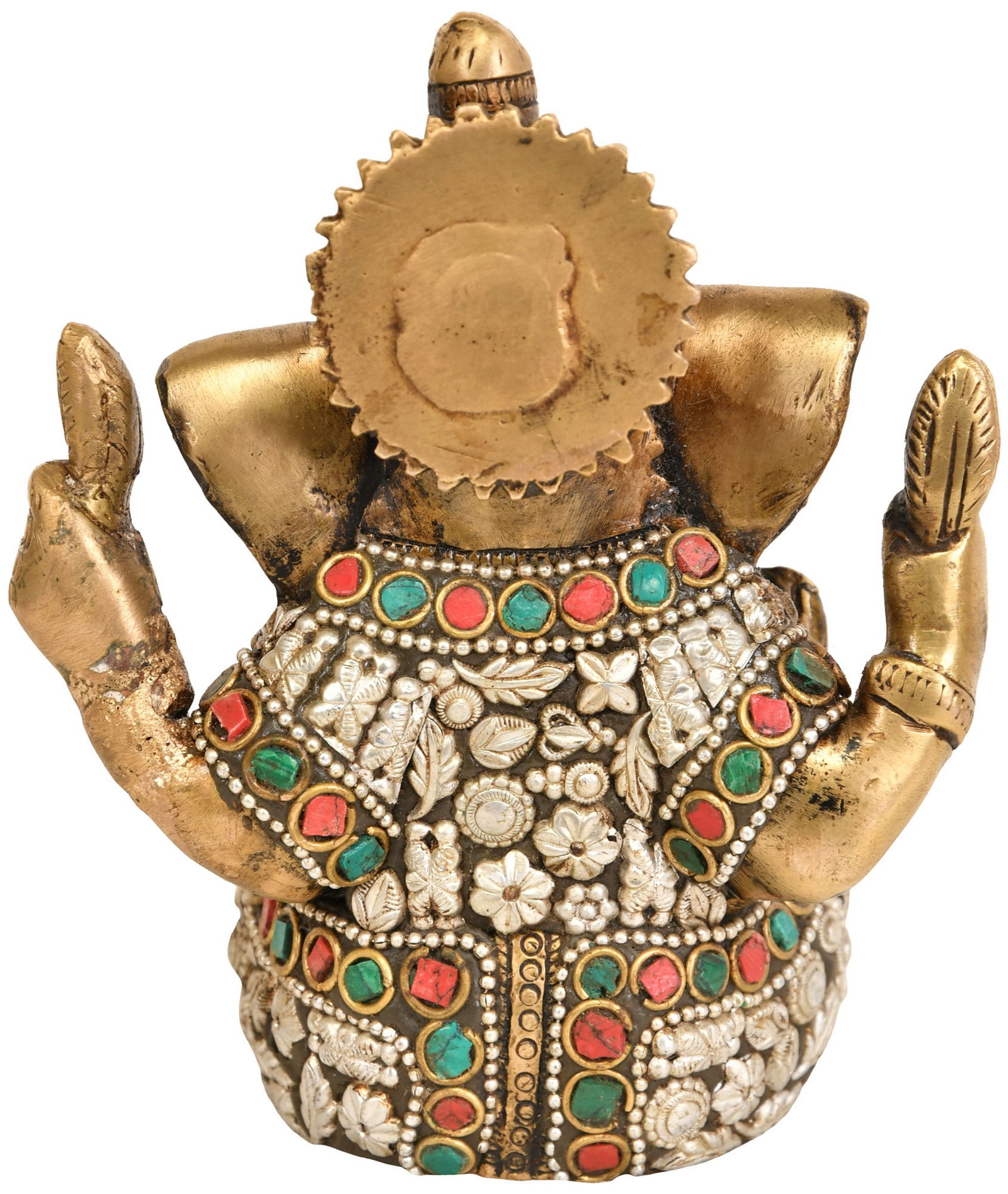 4" Lord Ganesha Idol in Ashirwad Mudra in Brass | Handmade - 2