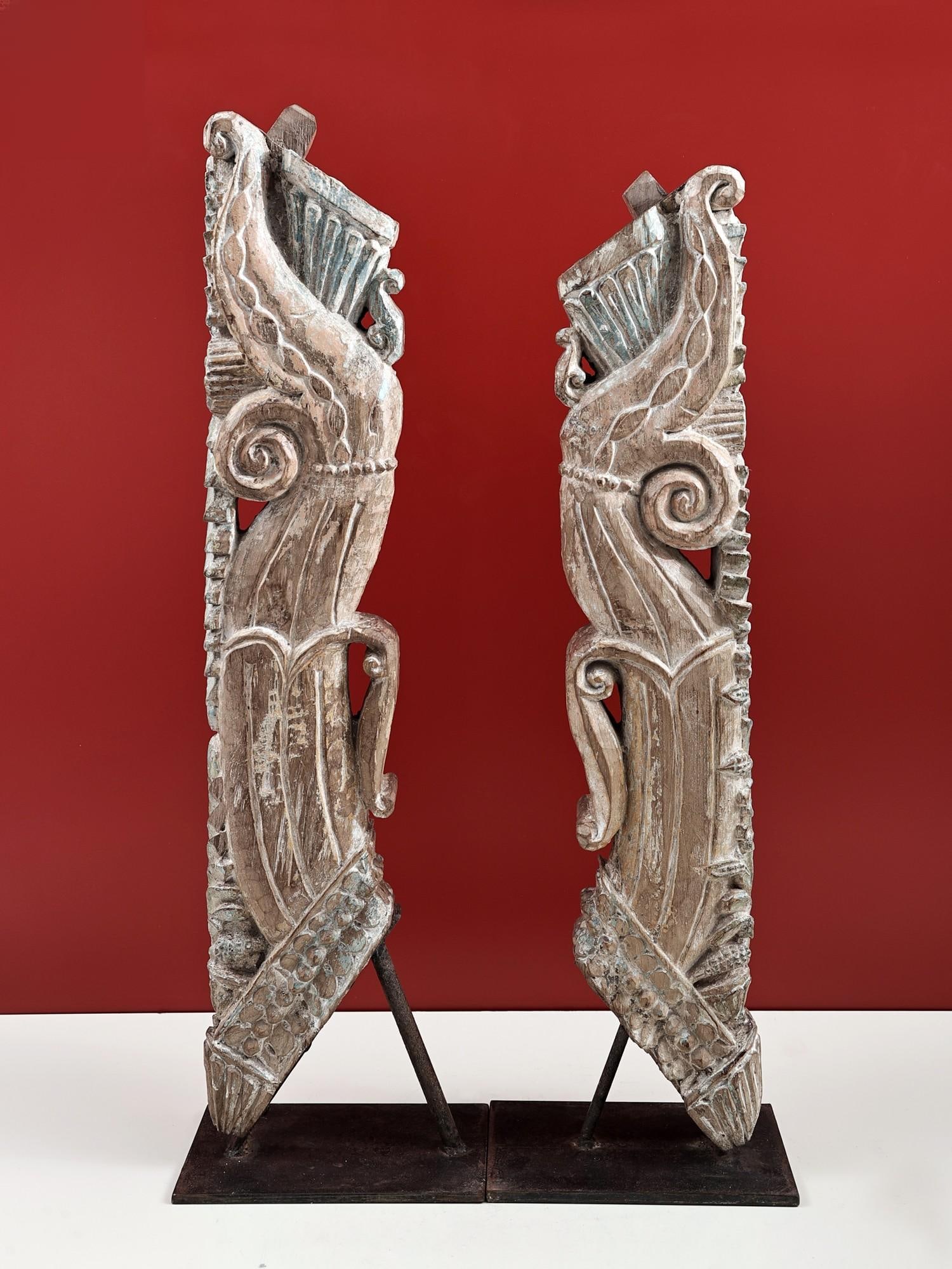 33" Carved Architectural Wooden Bracket (Pair) | Handmade: Description: 33" Carved Architectural Wooden Bracket (Pair) | Handmade itemcode: HLA448 Reserve: $668 Shipping: Domestic: Shipping rates are determined by destination International: Foreign shipping