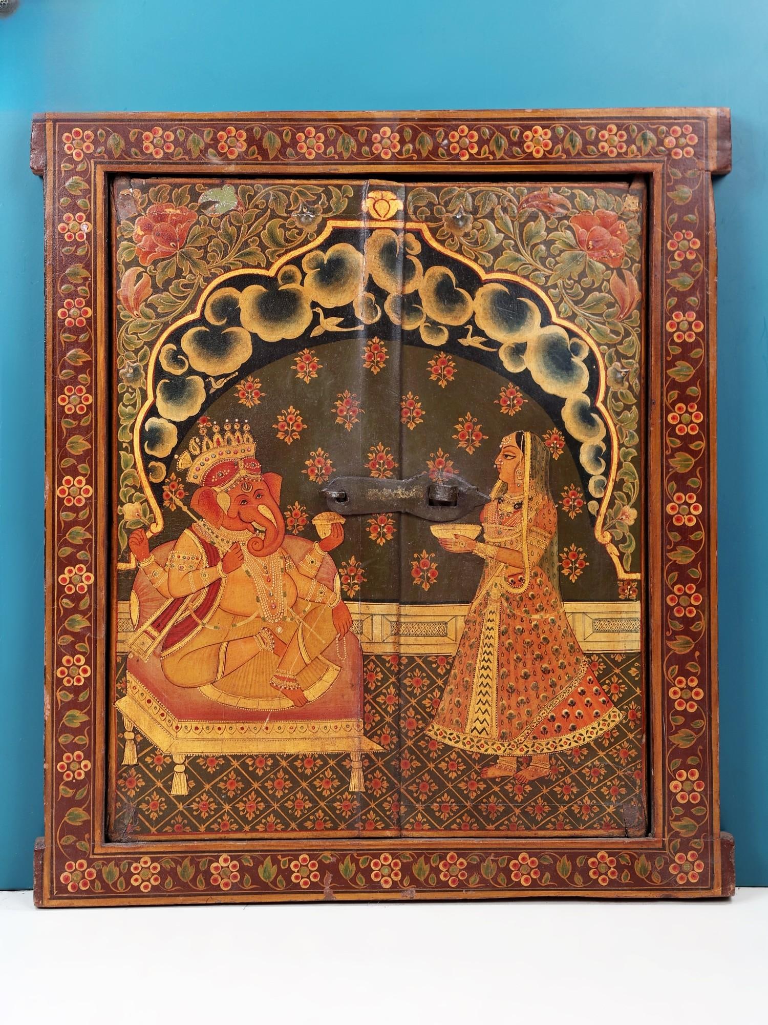 18" Hand Painted King Ganesha | Wooden Window | Handmade: Description: 18" Hand Painted King Ganesha | Wooden Window | Handmade itemcode: HLA615 Reserve: $429 Shipping: Domestic: Shipping rates are determined by destination International: Foreign shipping