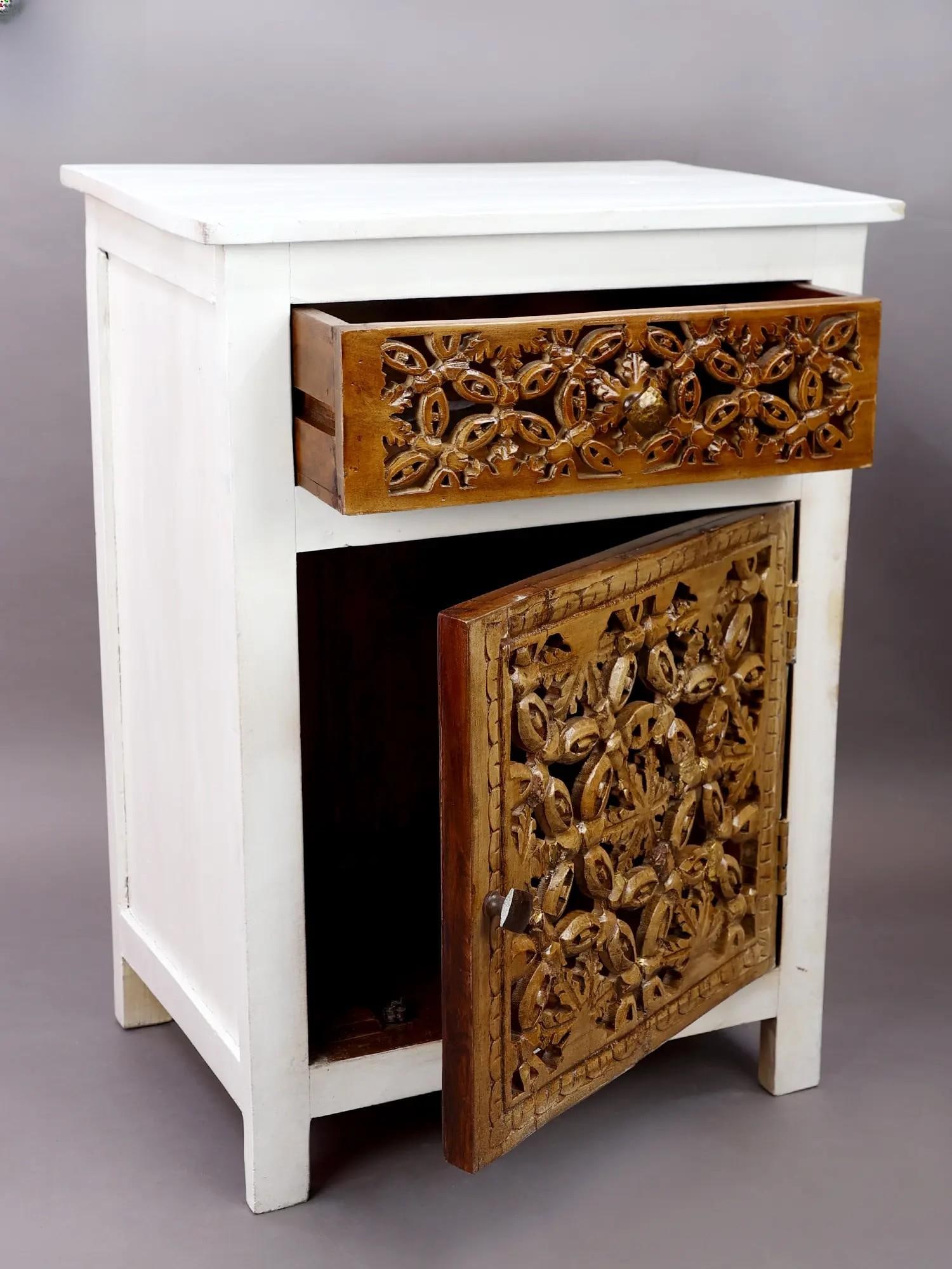 30" Wooden Side Table with Drawer | Wooden Table | Handmade - 2