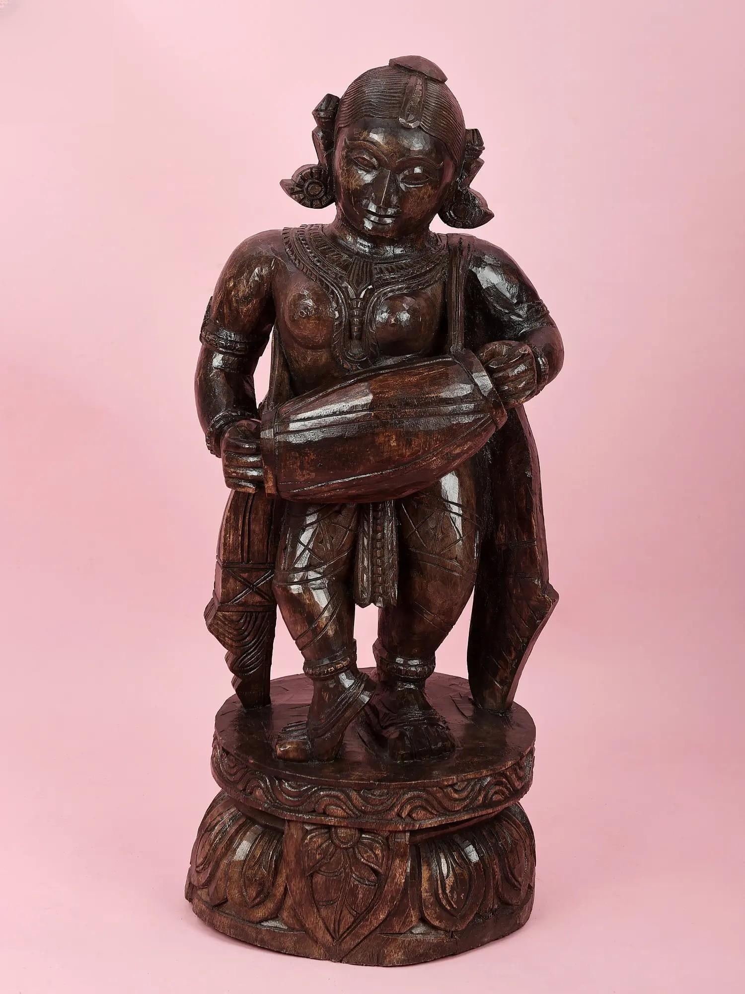 29" Vintage Tribal Musician Lady: Description: 29" Vintage Tribal Musician Lady itemcode: HLA841 Reserve: $653 Shipping: Domestic: Shipping rates are determined by destination International: Foreign shipping rates are determined by