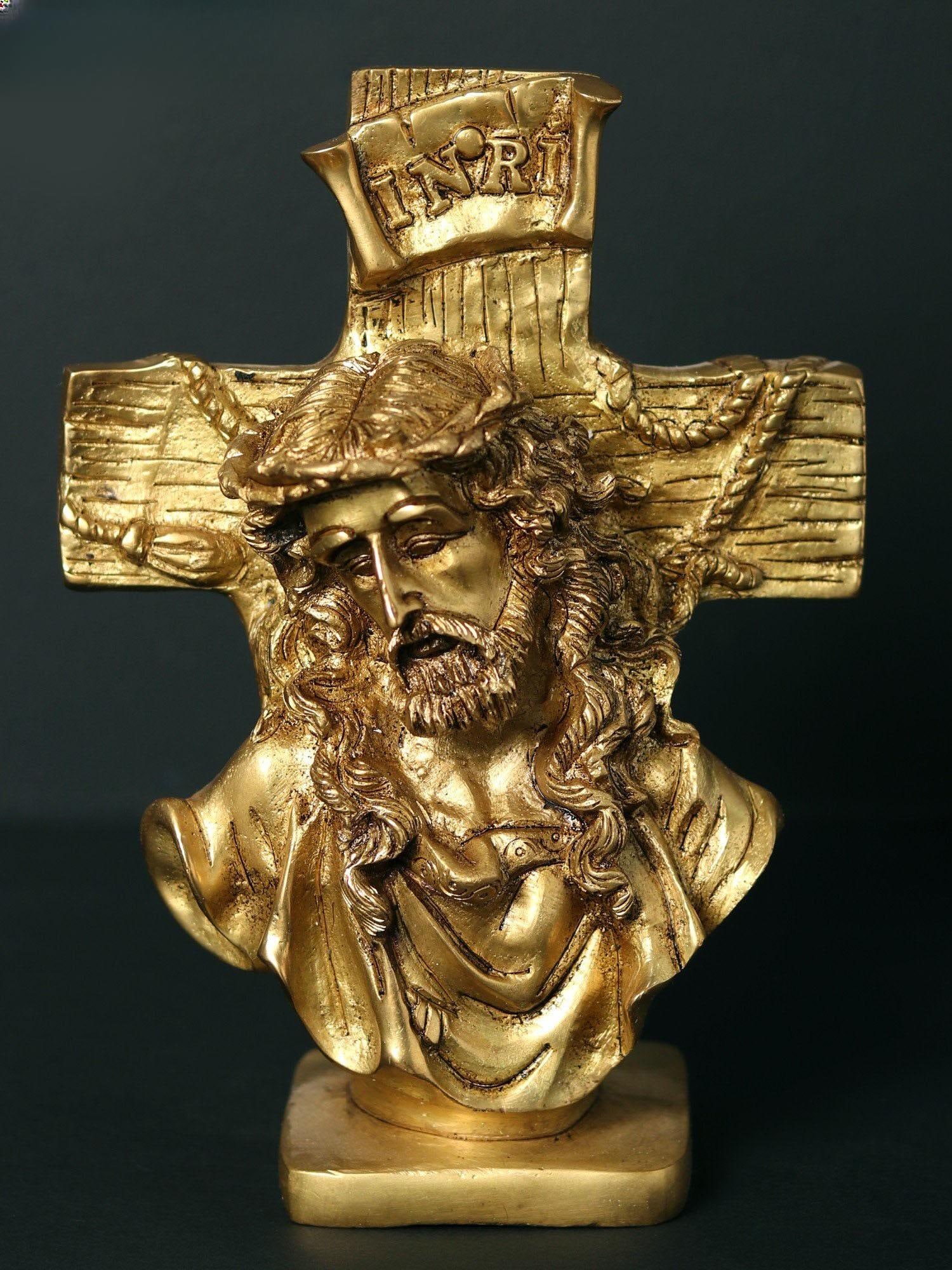 8" Jesus Christ on Cross | Brass Statue: Description: 8" Jesus Christ on Cross | Brass Statue itemcode: LDC455 Reserve: $176 Shipping: Domestic: Shipping rates are determined by destination International: Foreign shipping rates are