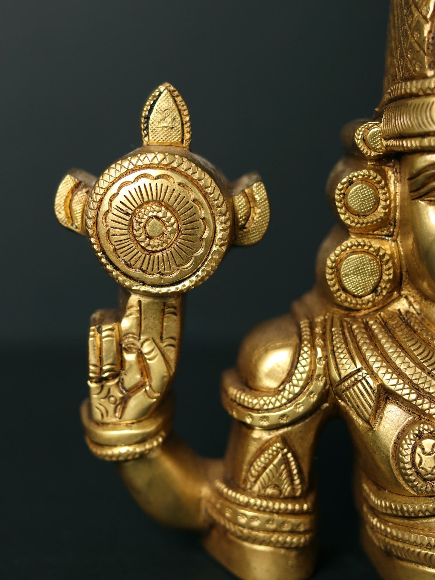 7" Brass Lord Venkateswara Bust (Balaji) Wall Hanging - 2