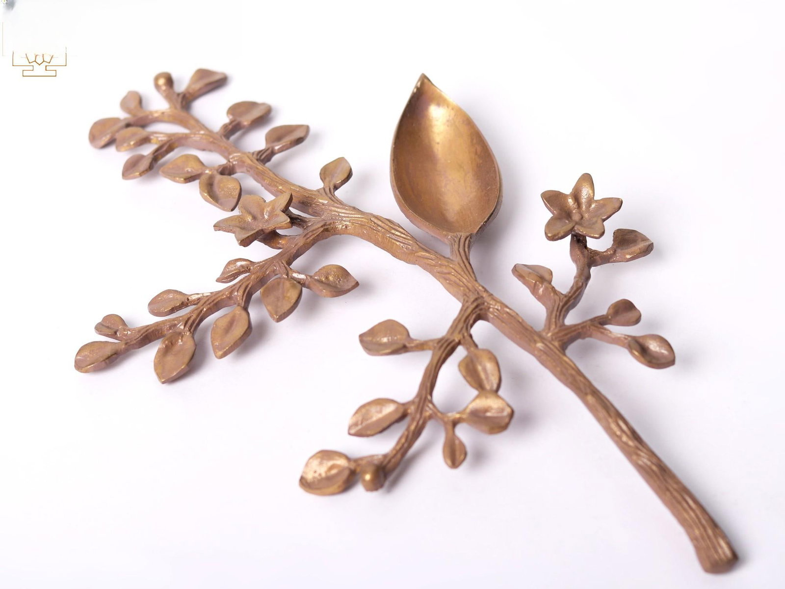 10" Brass Decorative Hand-Painted Tree Branch Diya (1 of 2)