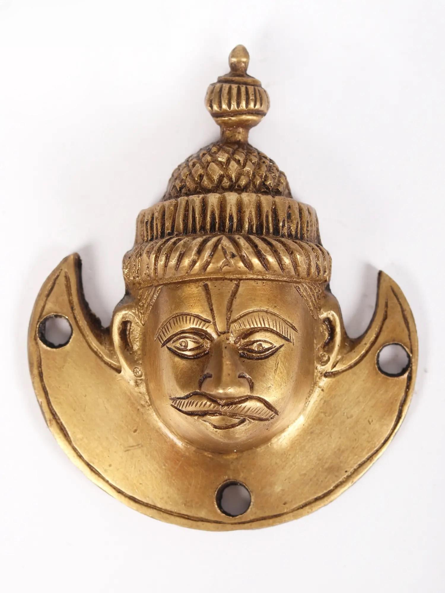 3?? Small Face of Chandra Wall Hanging in Brass (1 of 2)
