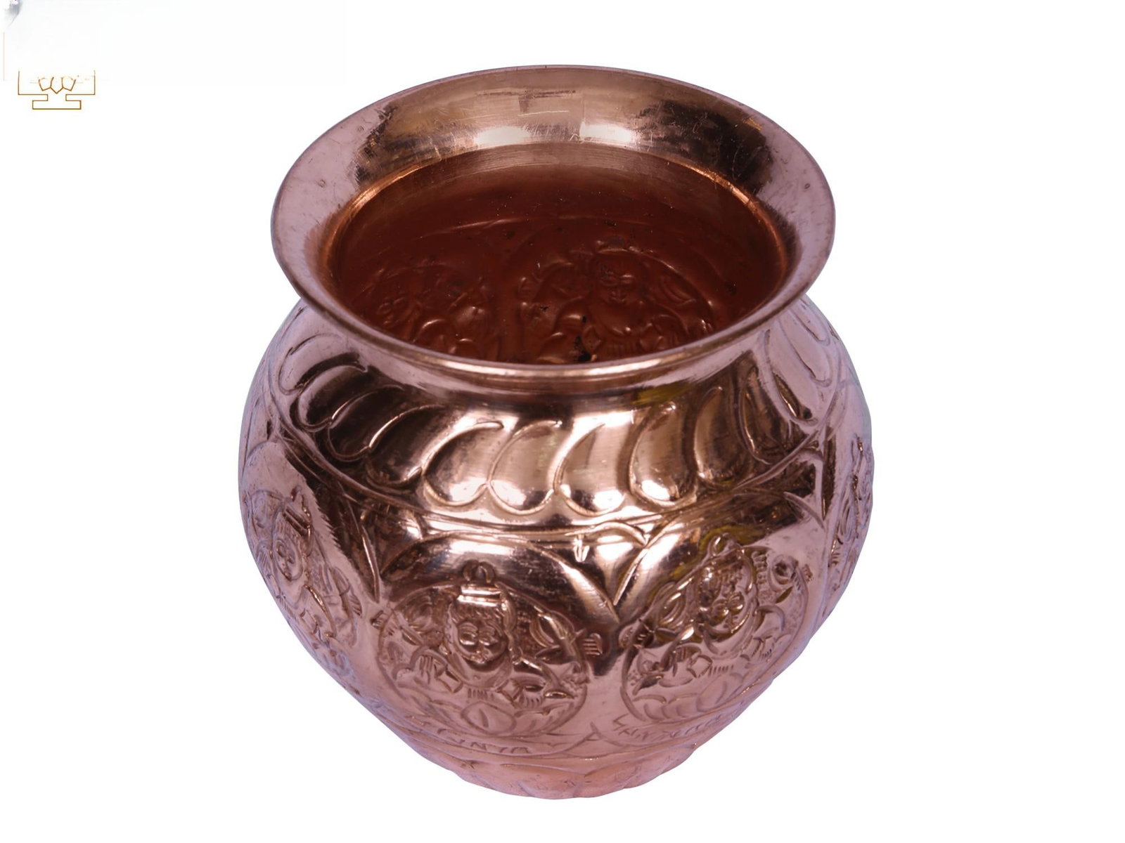4" Copper Ashta Lakshmi Kalash - 2