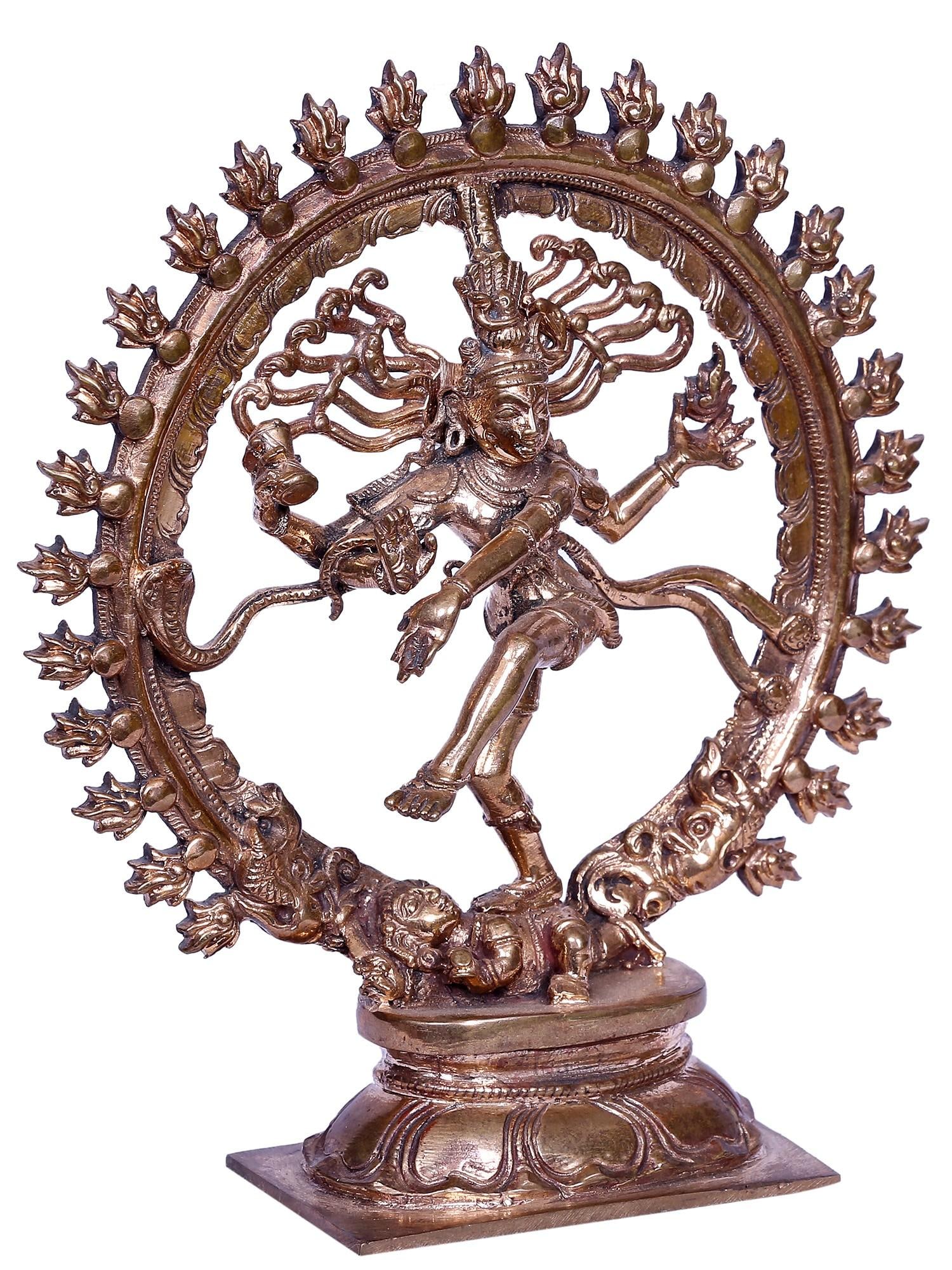 6" Small Lord Nataraja Statue | Handmade | Madhuchista Vidhana (Lost-Wax) | Panchaloha Bronze from - 2