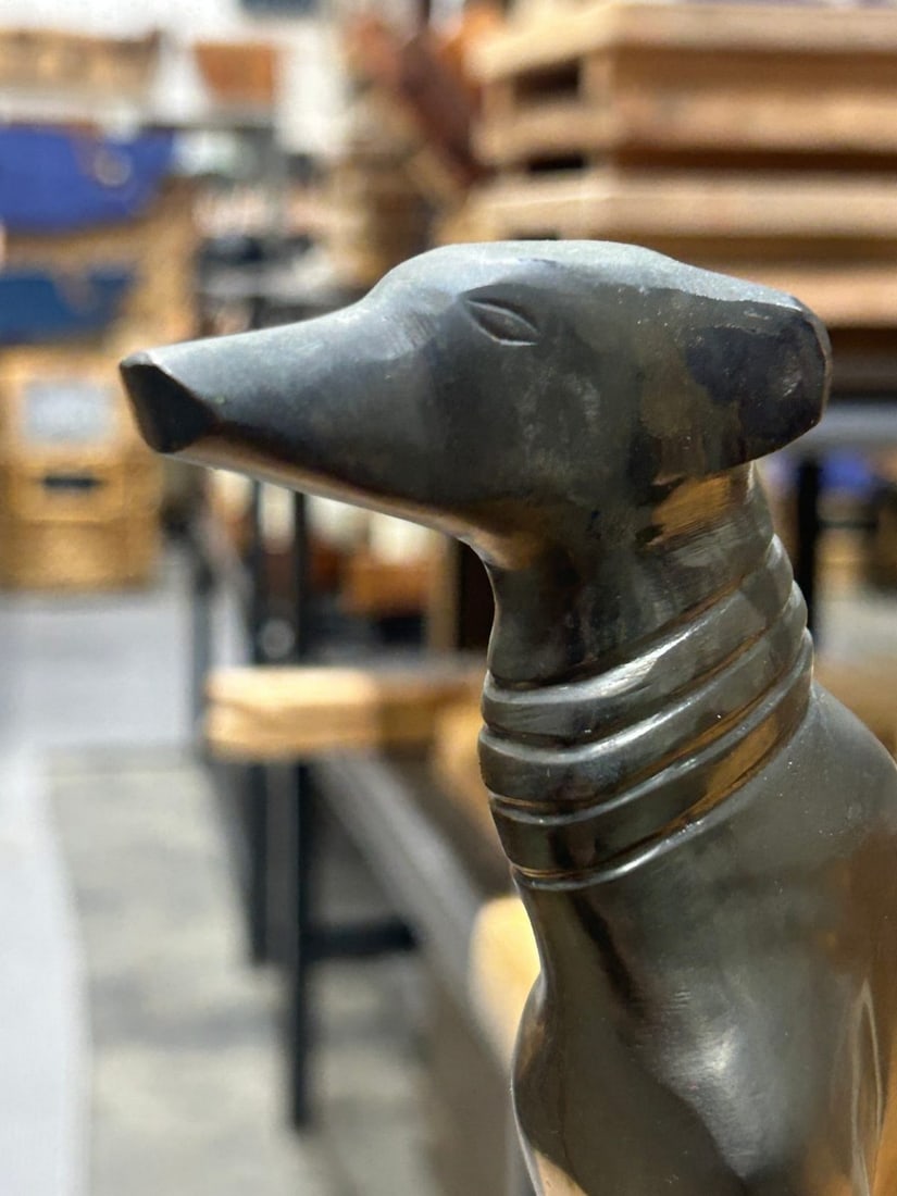 Patinated Bronze Whippet or Greyhound Sculpture - 2