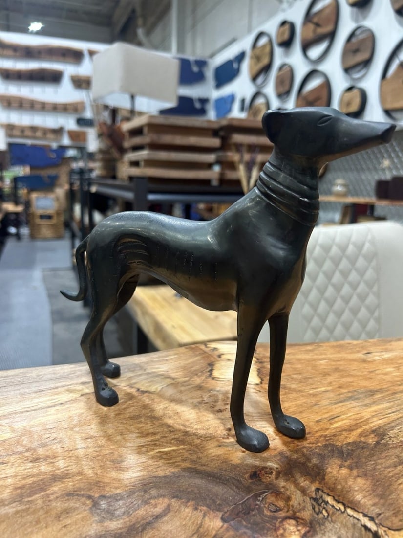 Patinated Bronze Whippet or Greyhound Sculpture - 3