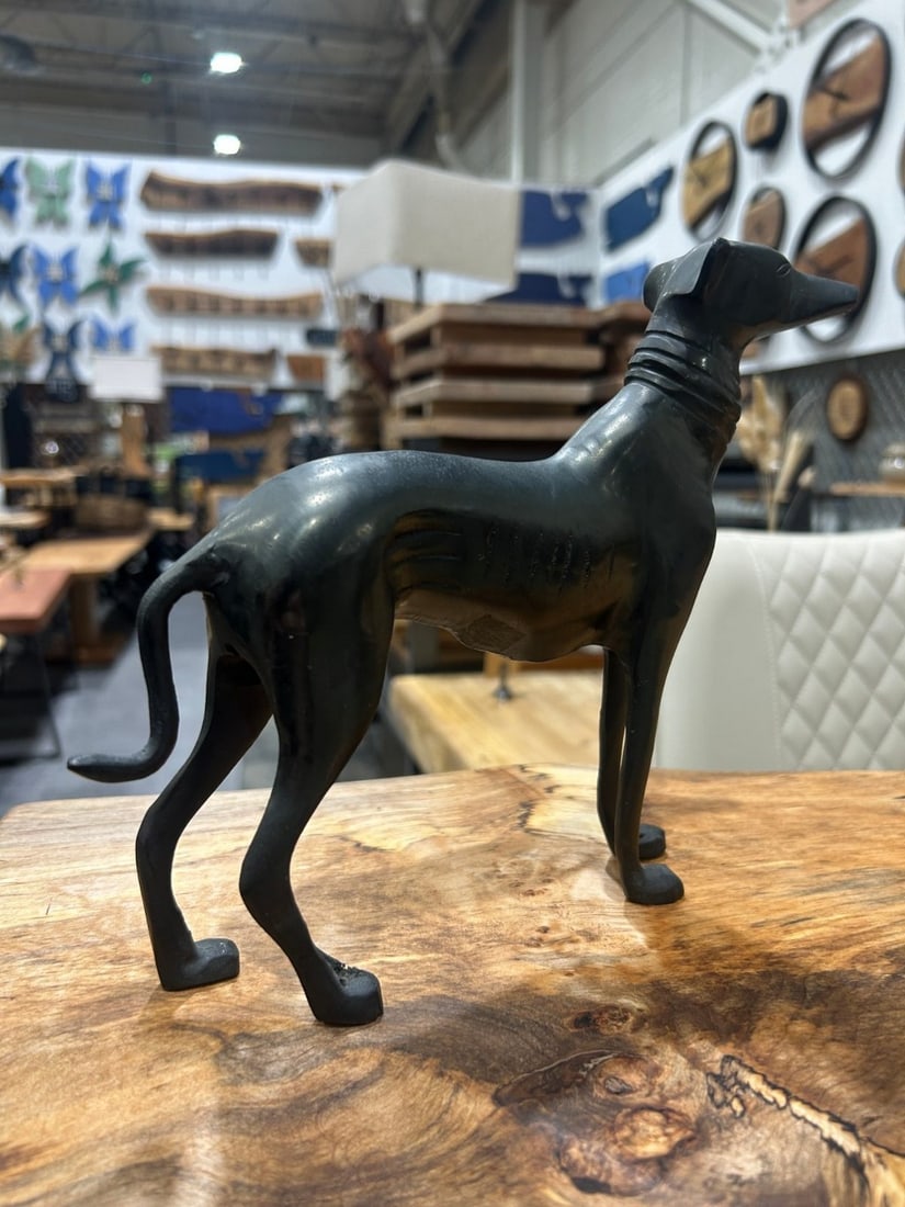 Patinated Bronze Whippet or Greyhound Sculpture - 4