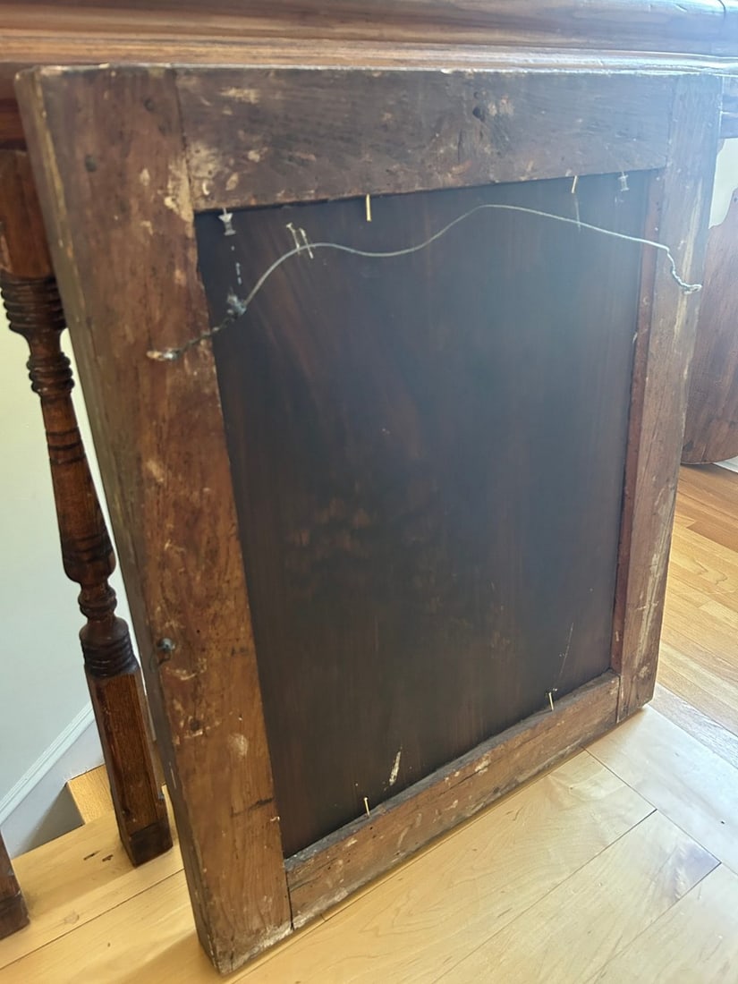 Heavily Antiqued Gold Leaf Wall Mirror - 7