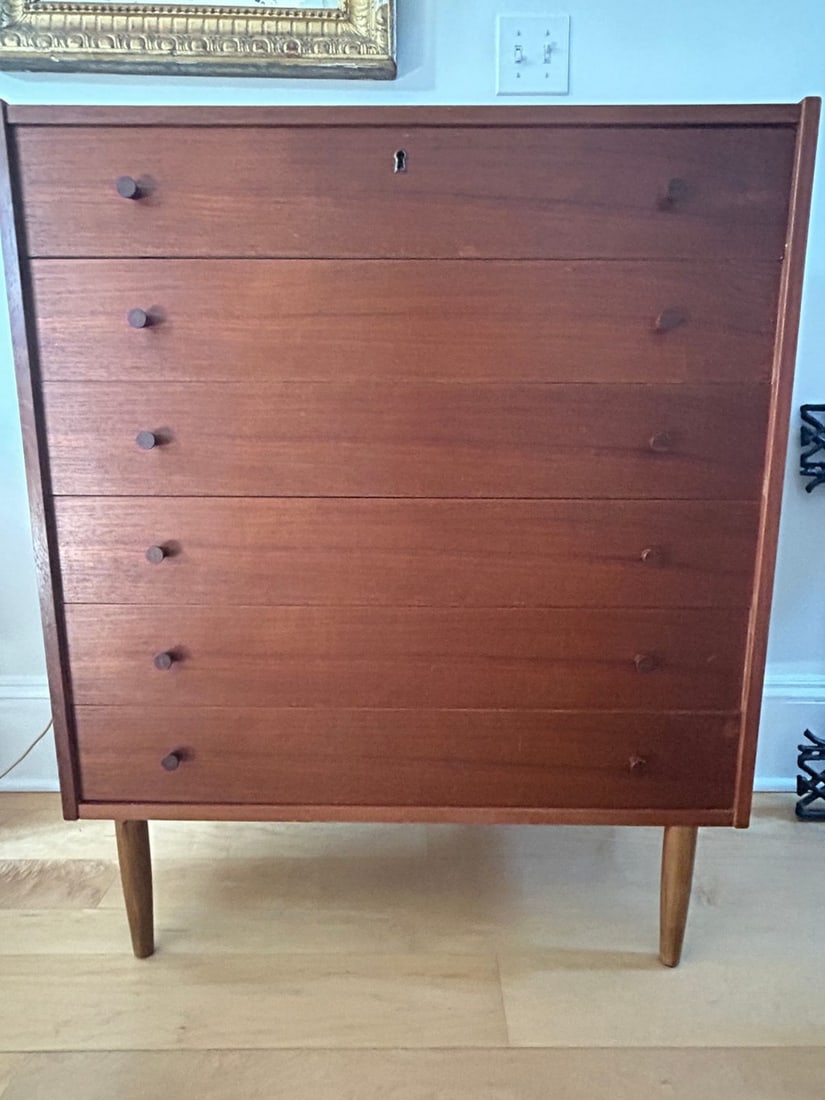 Mid-Century Modern Teak Tallboy Dresser - 2