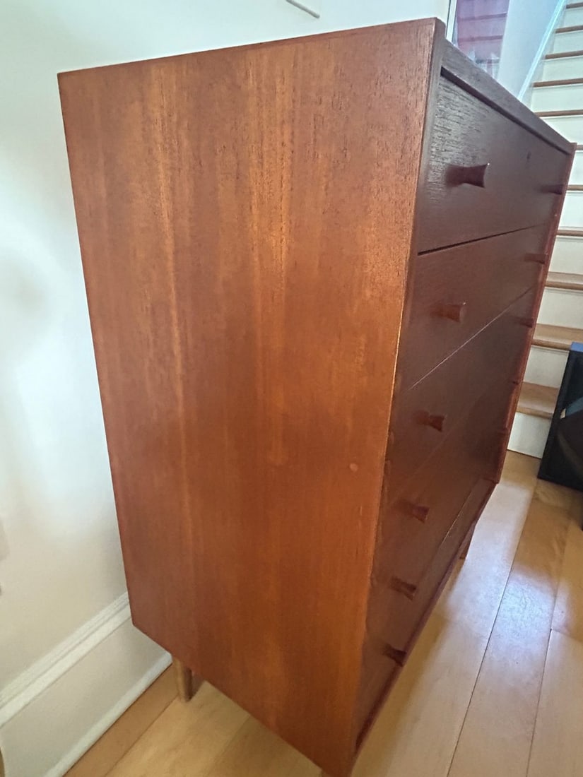Mid-Century Modern Teak Tallboy Dresser - 7